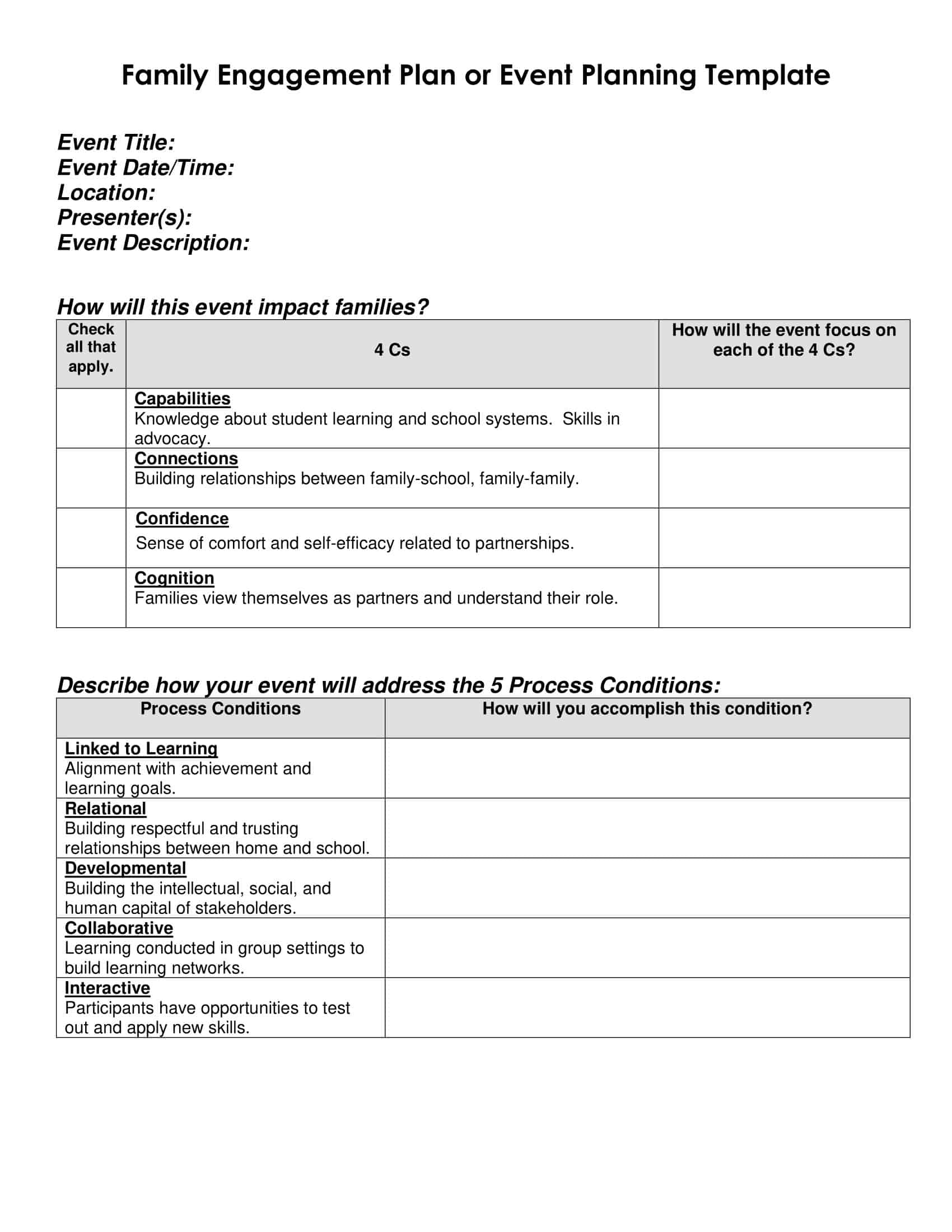 Event Planning Fillable Template Event Planning Fillable Template