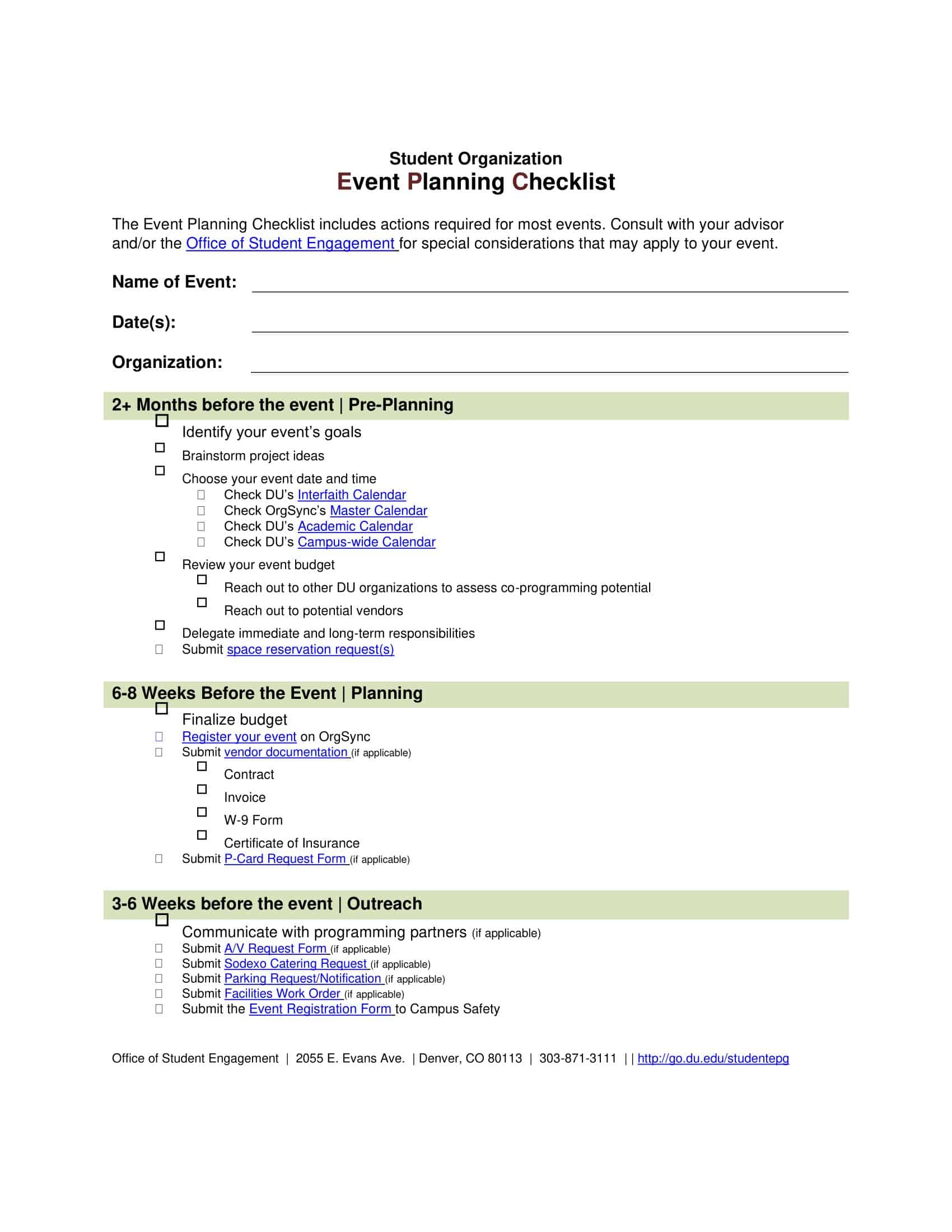 Event Planning Word PDF Event Planning Word PDF