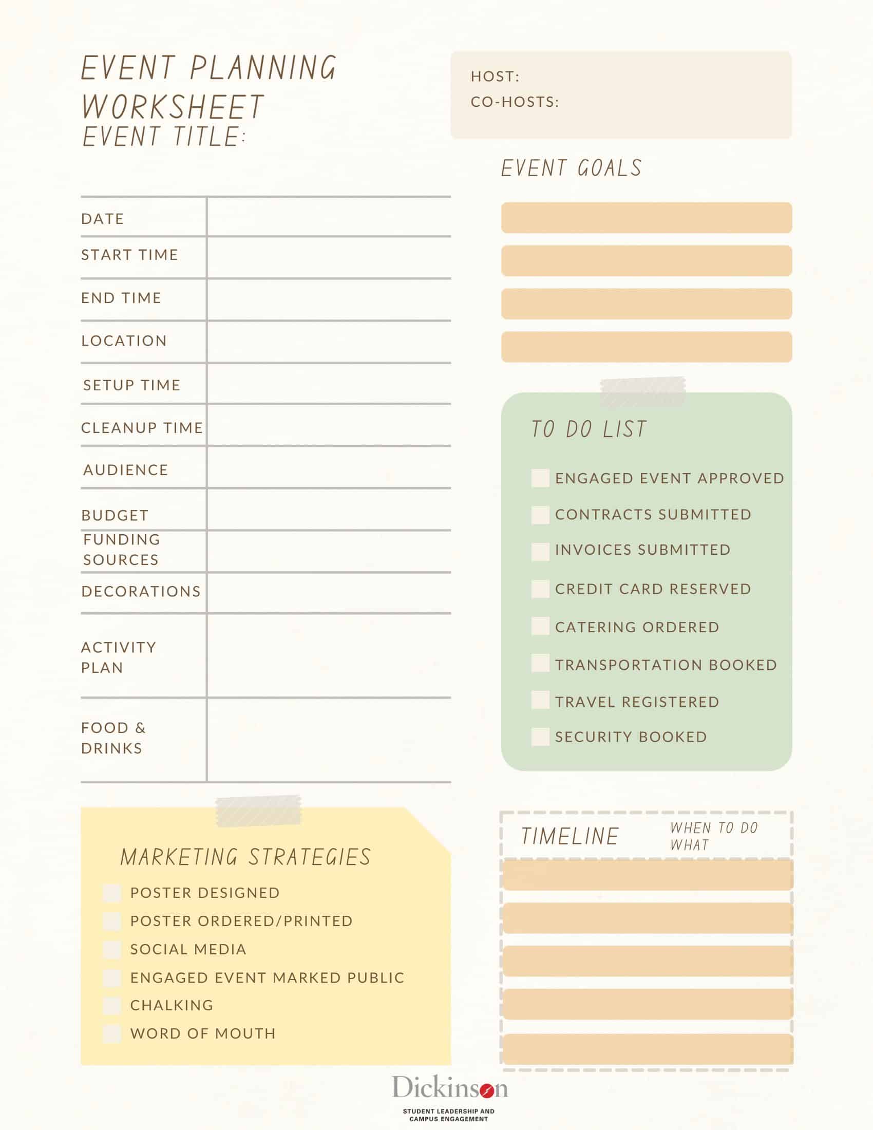 Event Planning Worksheet PDF Event Planning Worksheet PDF