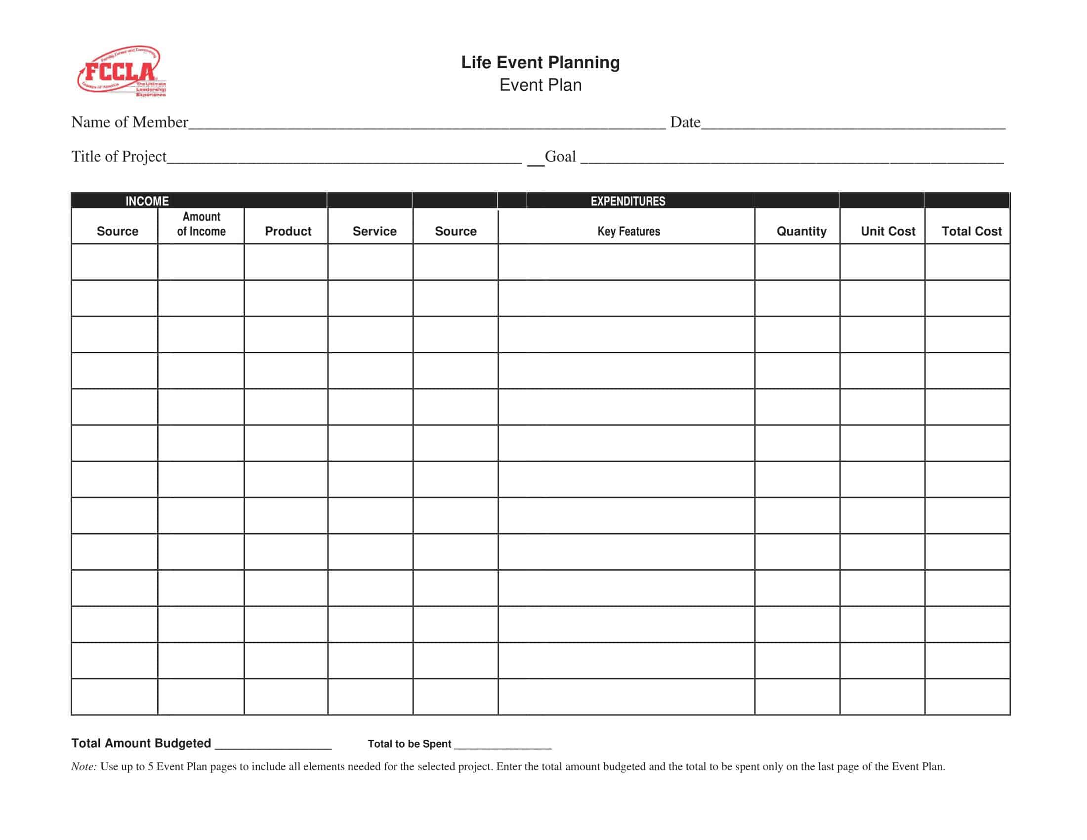 Event Planning Worksheet Event Planning Worksheet