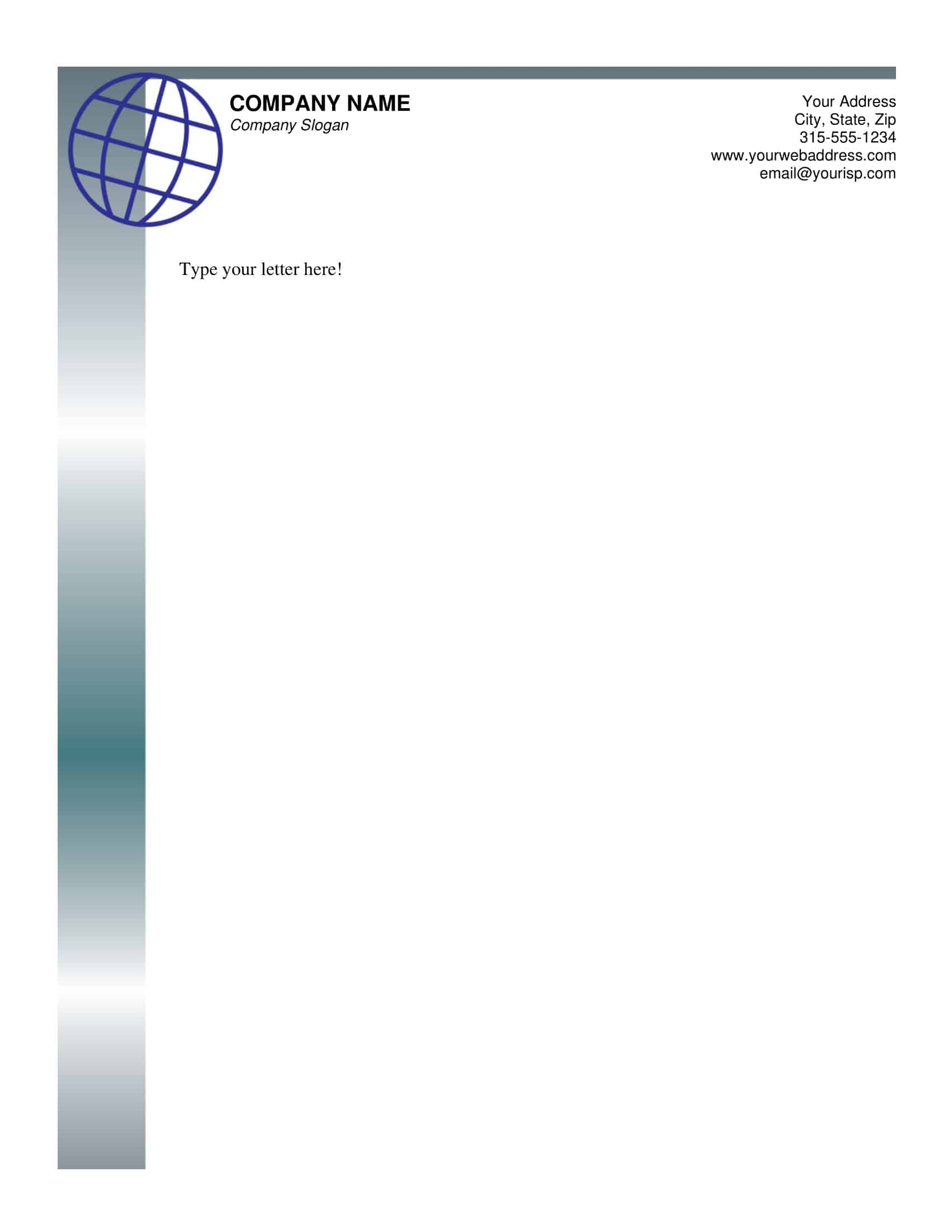 Example of Word Letterhead Example of Word Letterhead