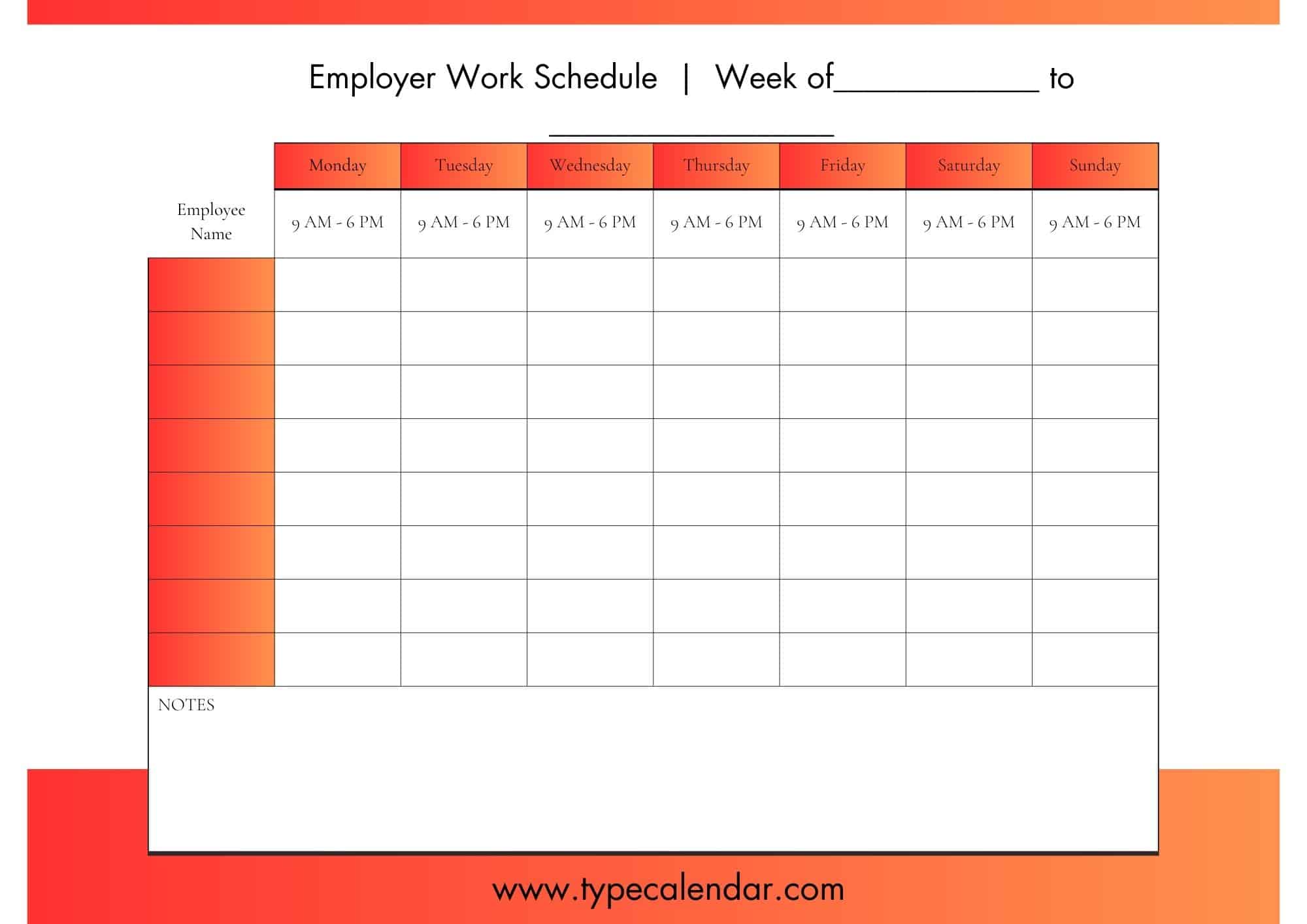Printable Employee Schedule Template Prntbl concejomunicipaldechinu Printable Employee Schedule Template Prntbl concejomunicipaldechinu