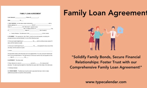 Free Printable Family Loan Agreement Templates [PDF, Word, Excel]