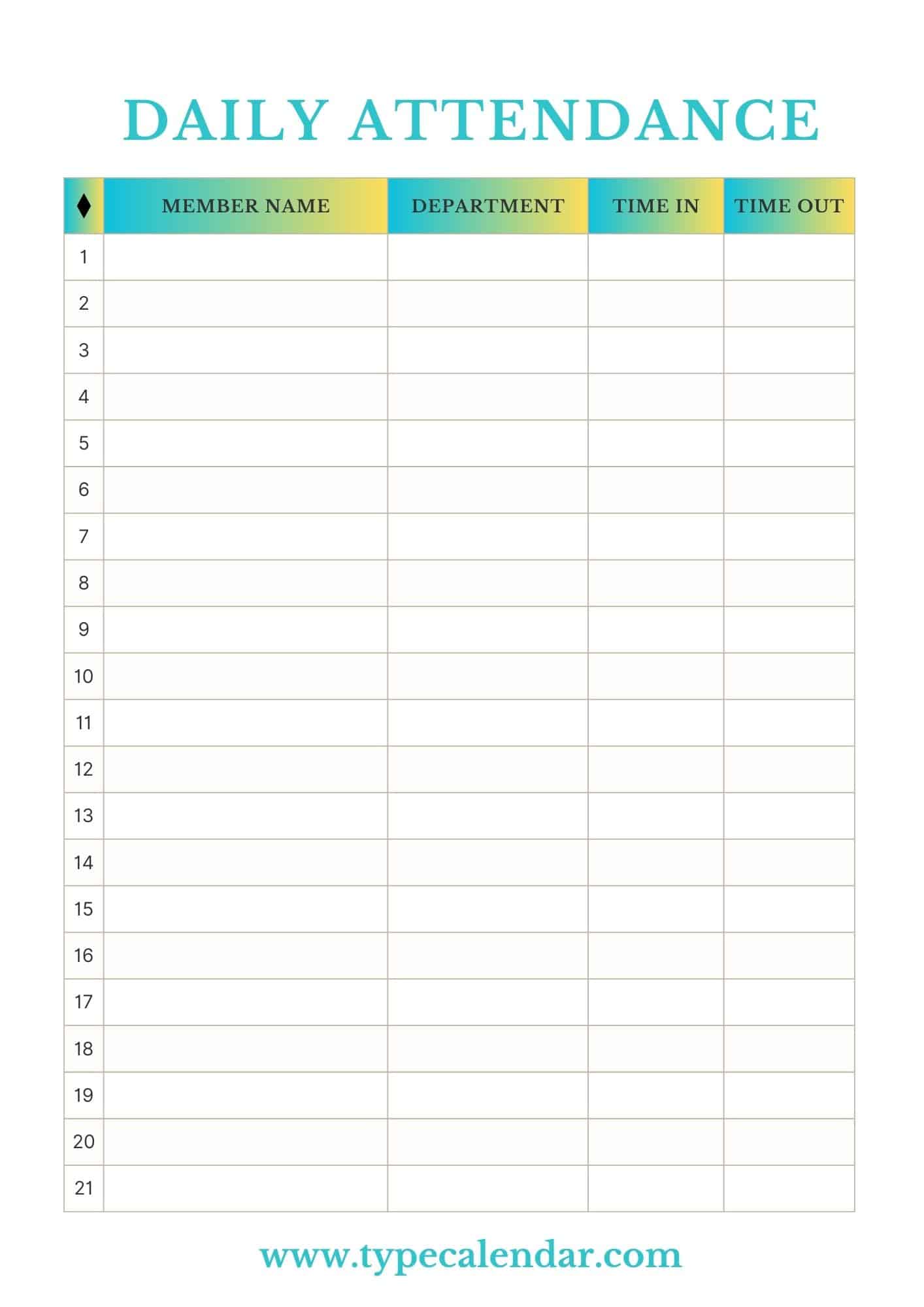 Daily Attendance Sheet 2025 Ilsa Raquel Daily Attendance Sheet 2025 Ilsa Raquel