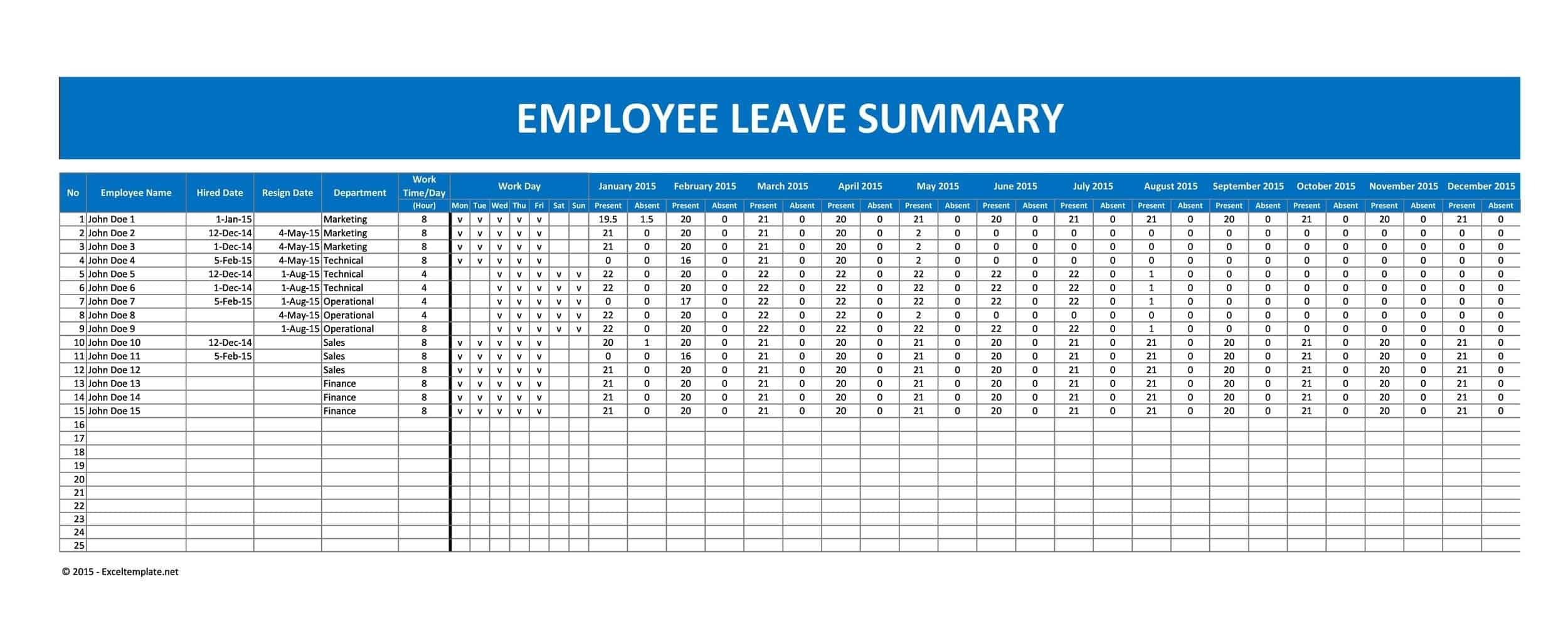 Fillable Employee Time-off Tracker Fillable Employee Time-off Tracker
