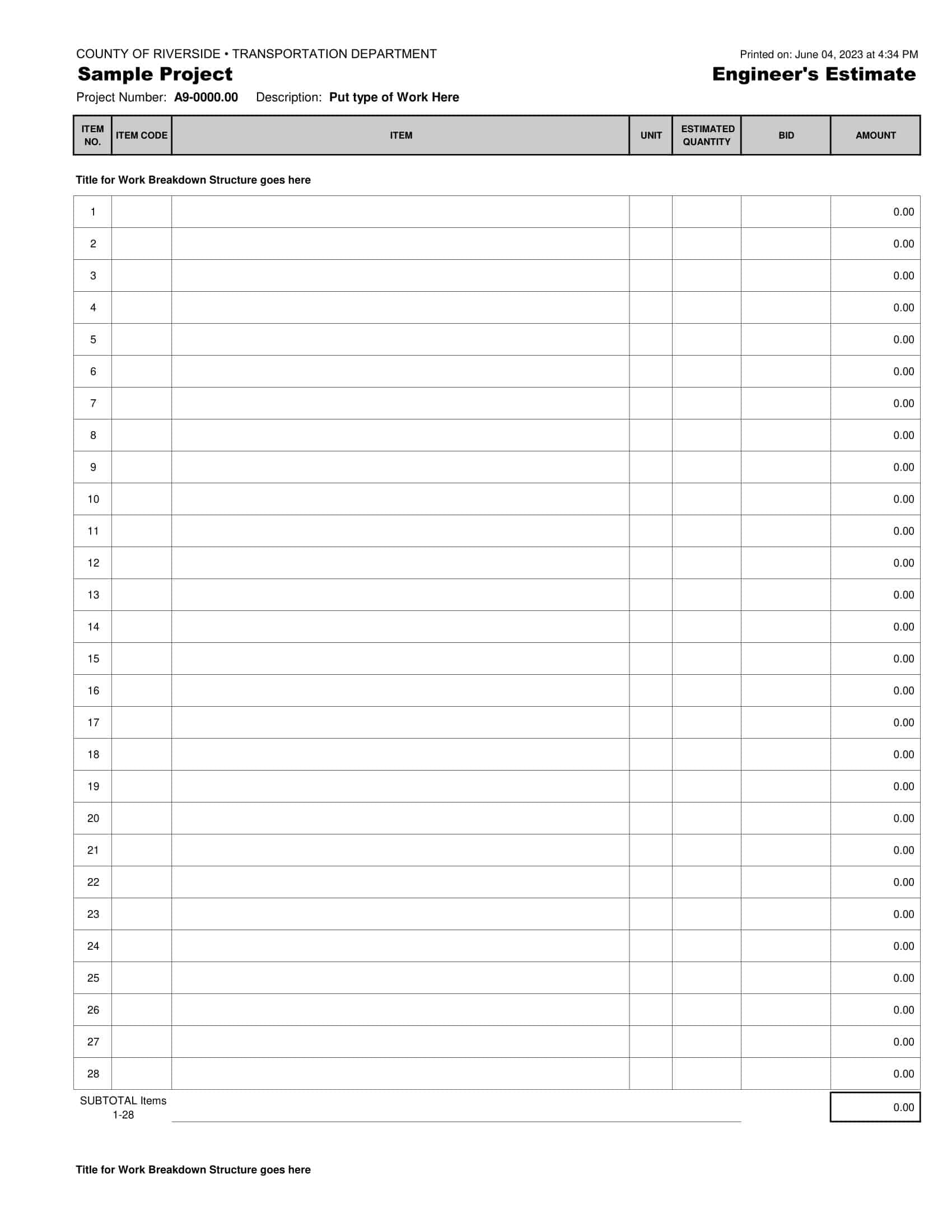 Free Printable Estimates Templates Excel Word Free Printable Estimates Templates Excel Word