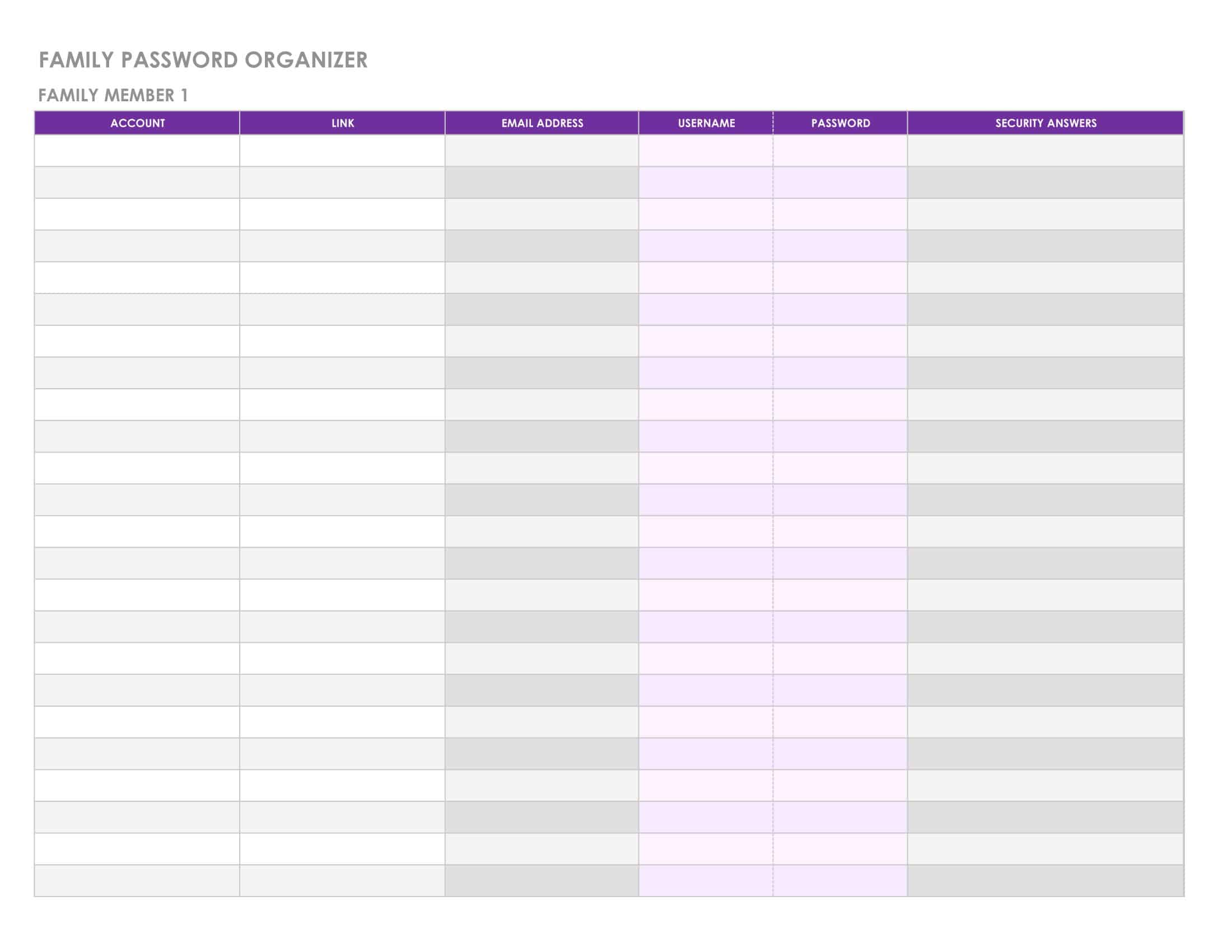 Fillable Password Organizer Word Fillable Password Organizer Word