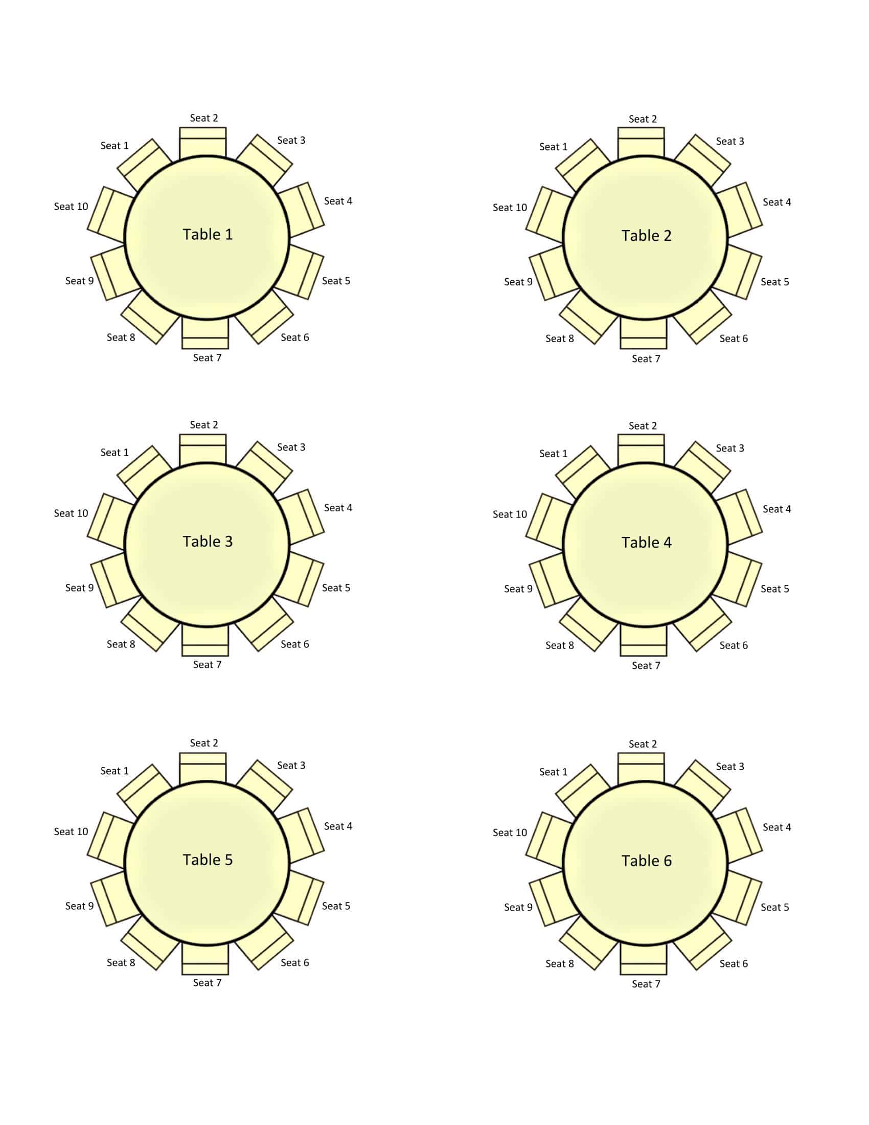 Seating Charts Printable Seating Charts Printable
