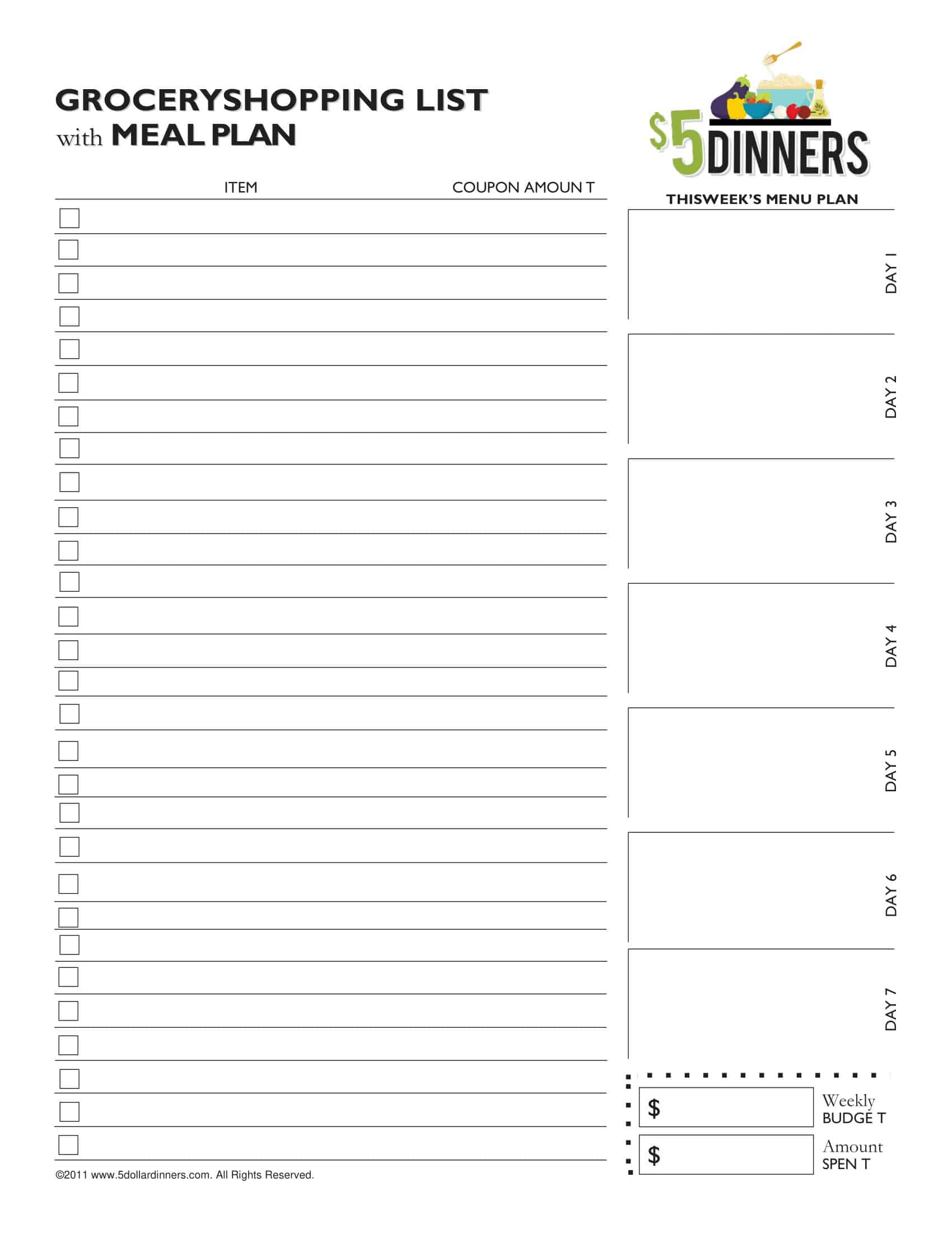Free Printable Grocery List Templates Free Printable Grocery List Templates