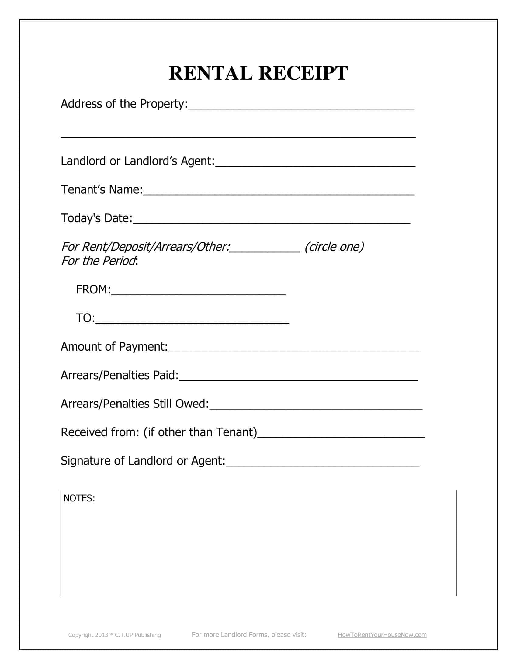 Fillable Word Rent Receipt Fillable Word Rent Receipt