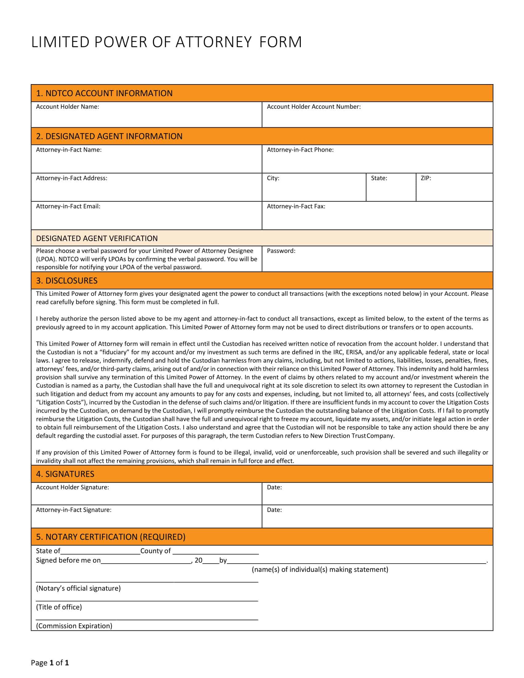 Free Blank Limited Power of Attorney PDF Free Blank Limited Power of Attorney PDF