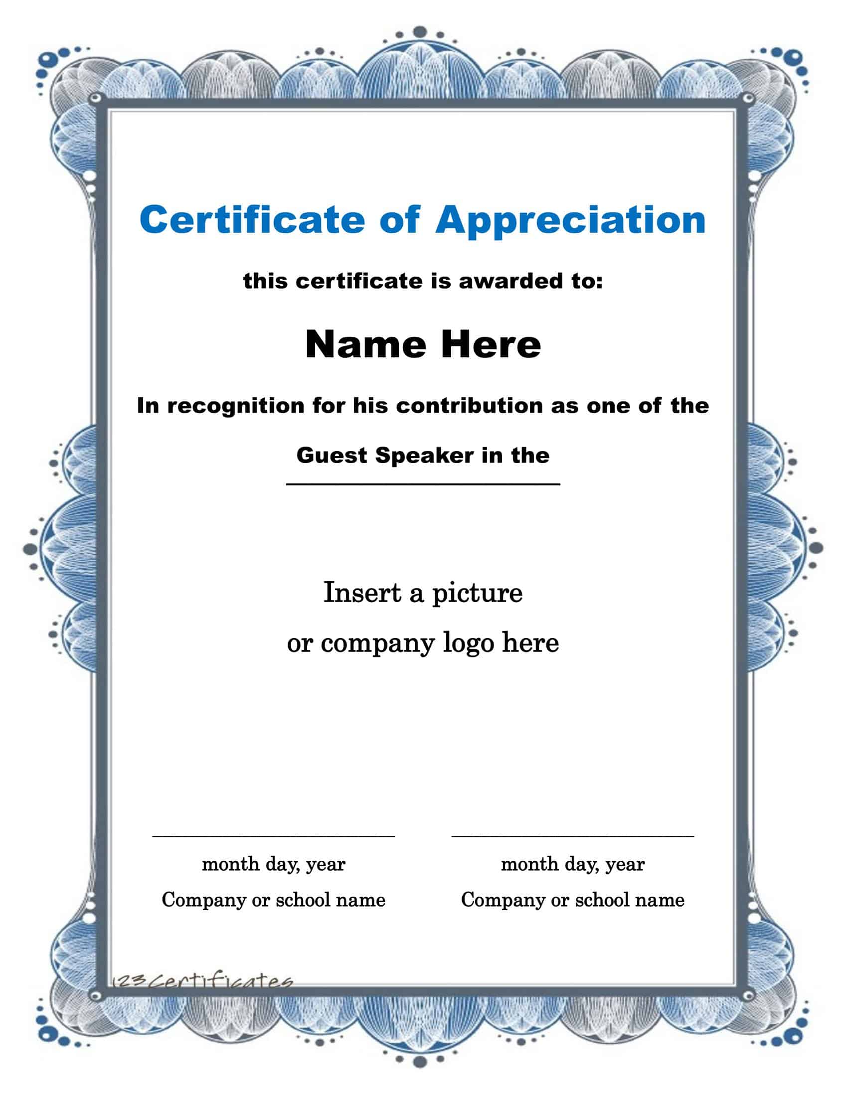 Free Certificate of Appreciation PDF Free Certificate of Appreciation PDF