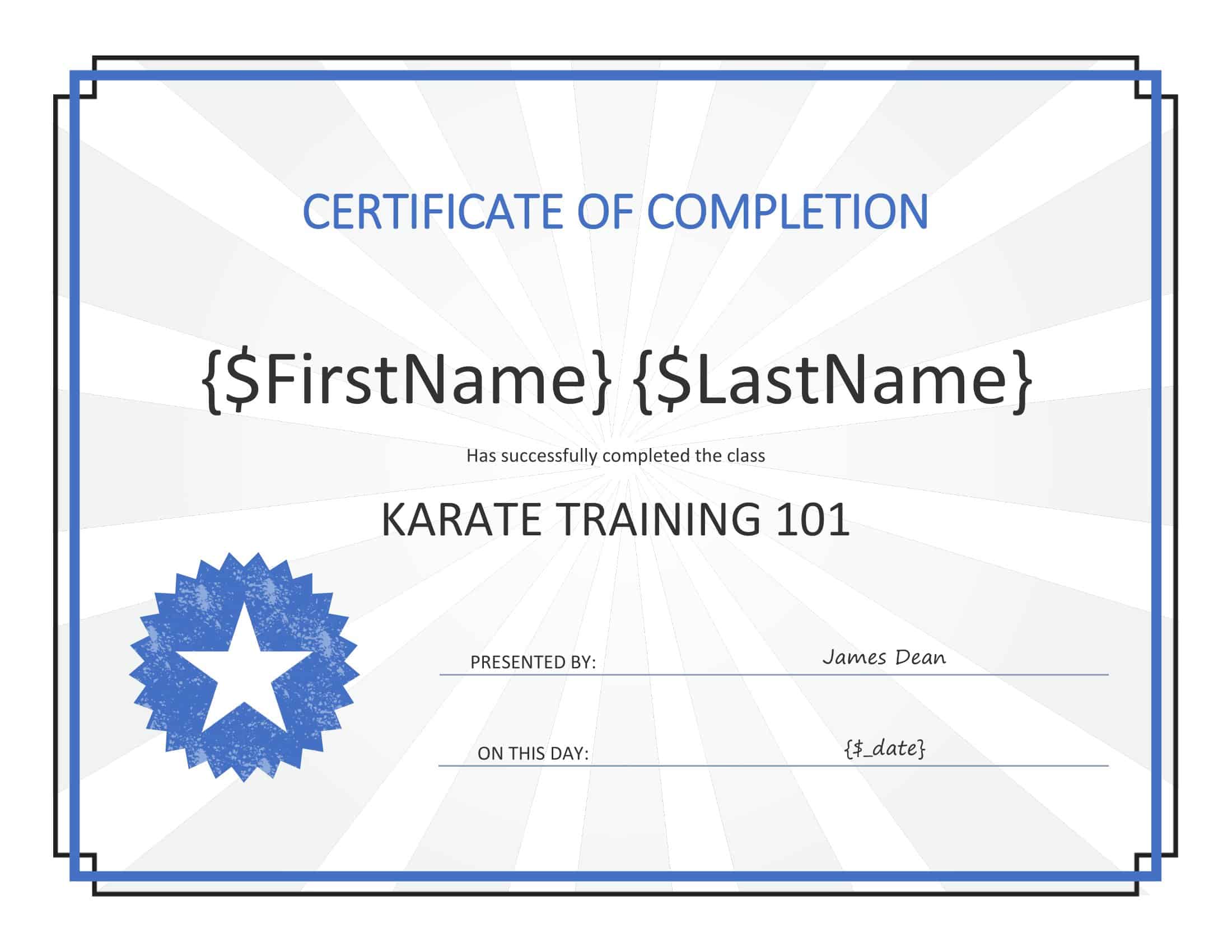 Free Certificate of Completion Template Free Certificate of Completion Template