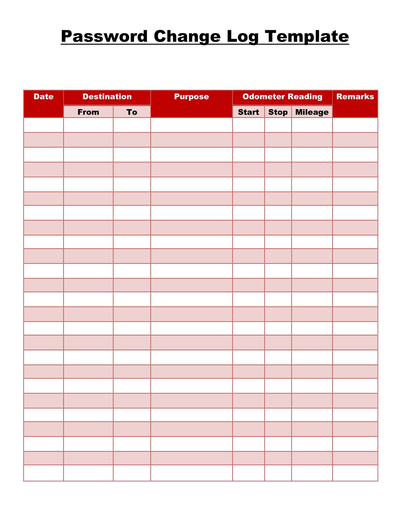 Free Printable Password List Templates [Excel, PDF] Alphabetical
