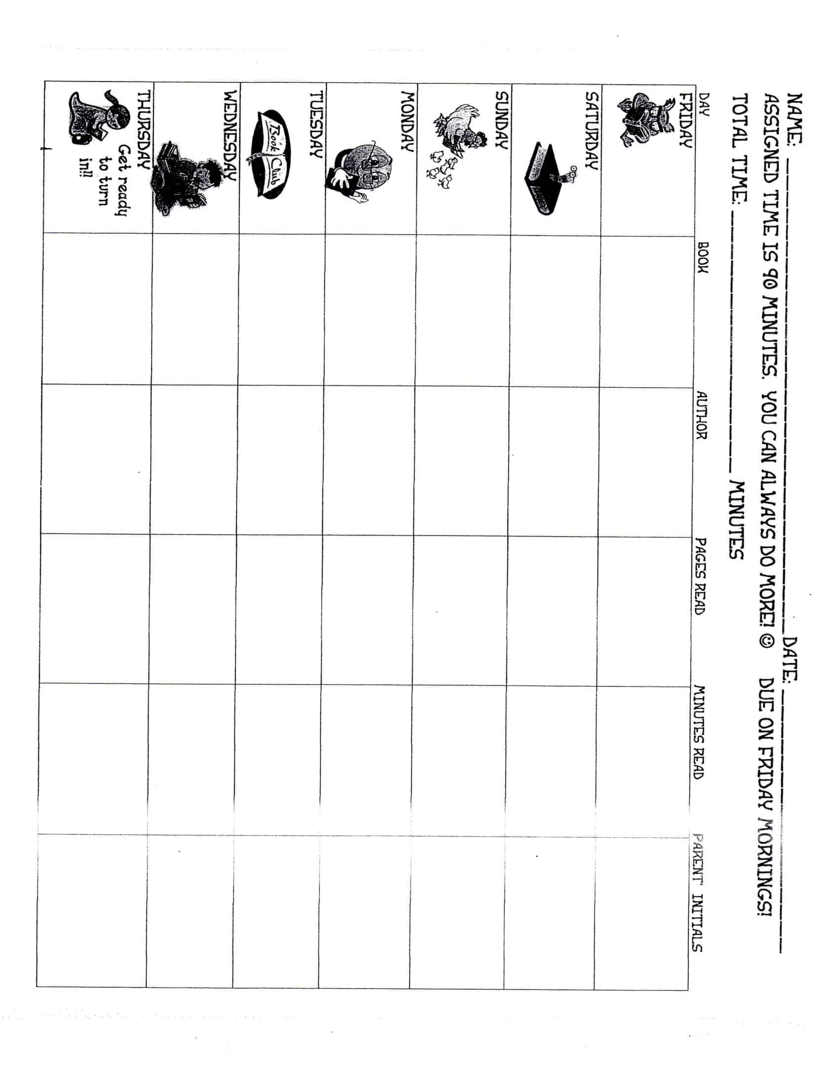 Free Editable Reading Log Template Free Editable Reading Log Template