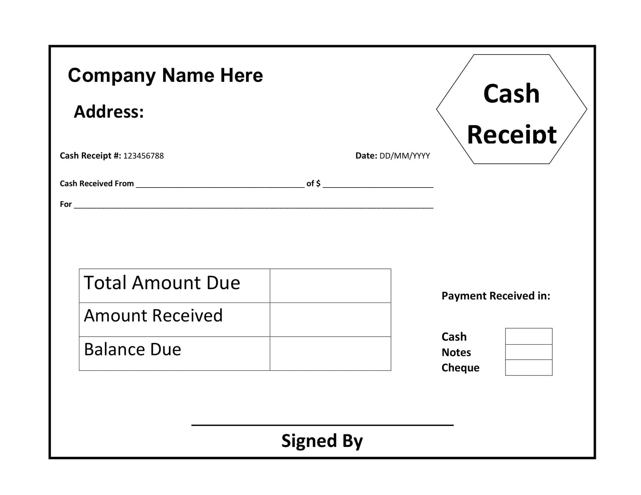 Free Printable Receipt Templates Word Excel PDF 