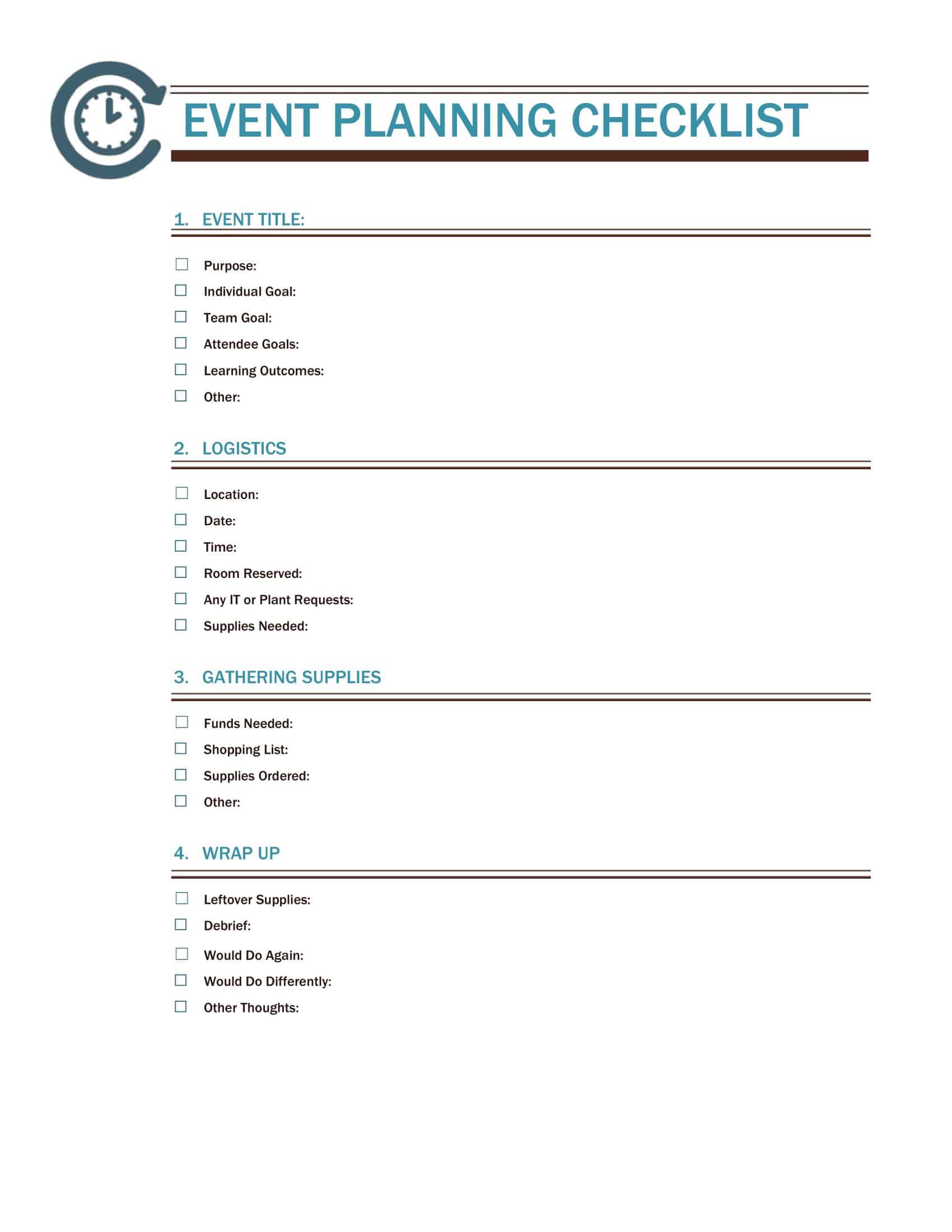 Free Event Planning Editable Free Event Planning Editable