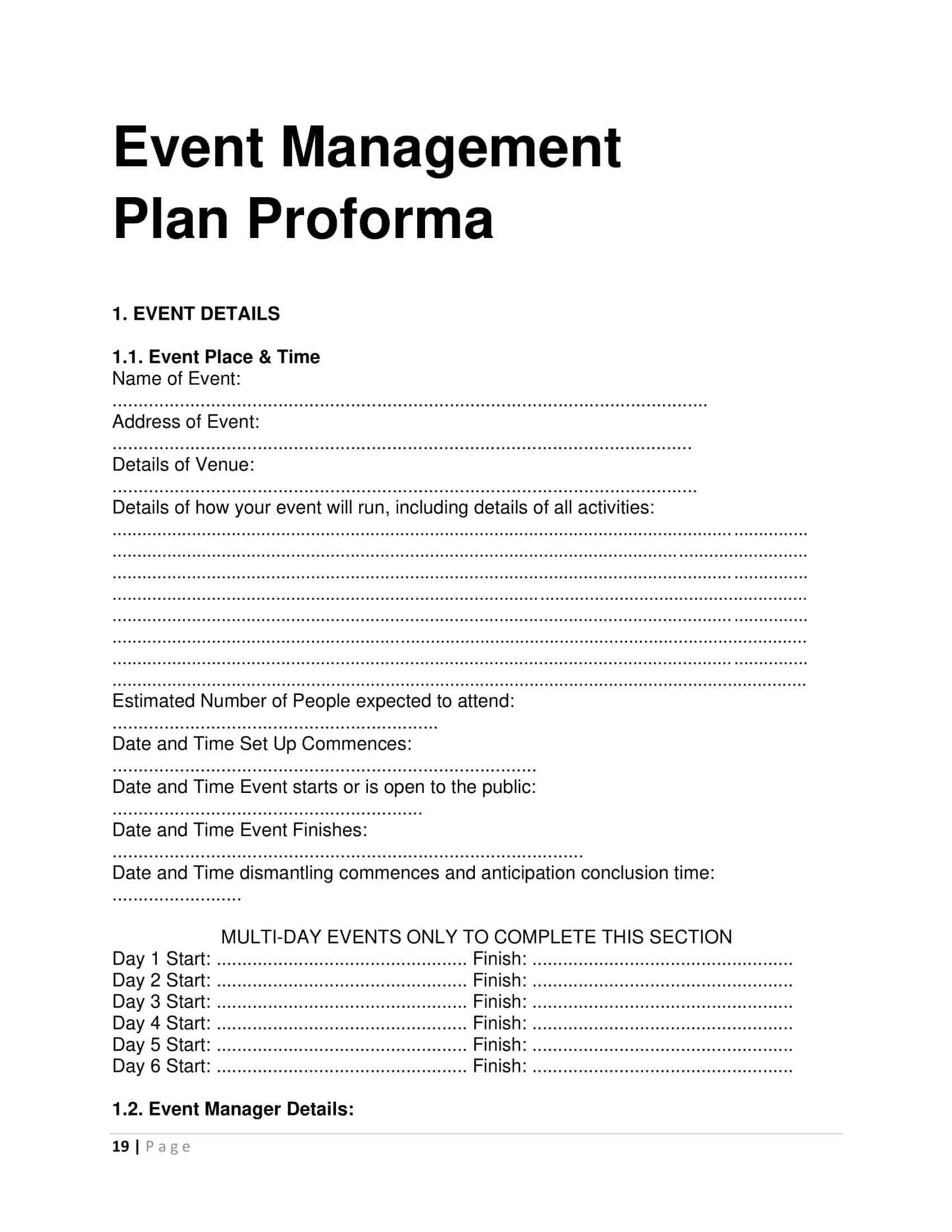 Free Event Planning Template Free Event Planning Template