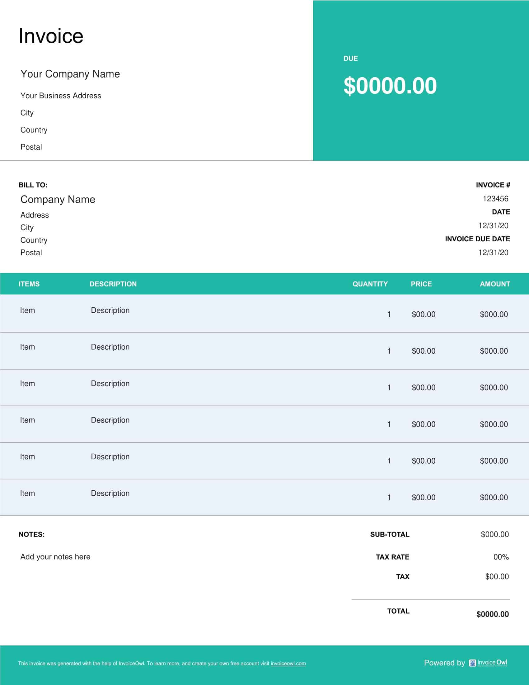 Free Excel Simple Invoice Template Free Excel Simple Invoice Template