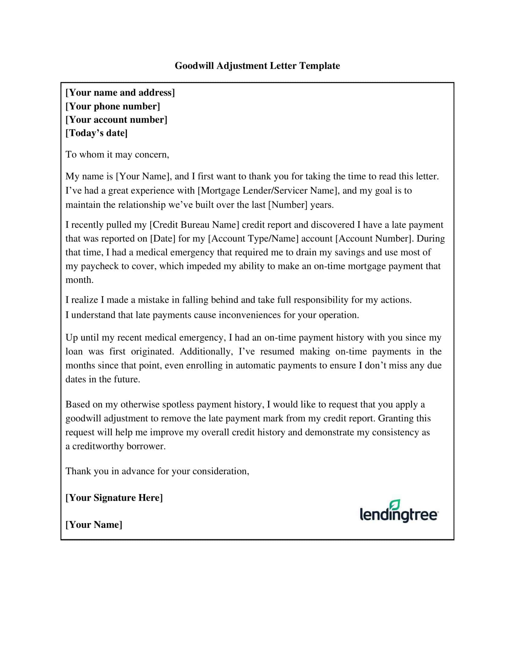 Free Goodwill Letter Template Free Goodwill Letter Template