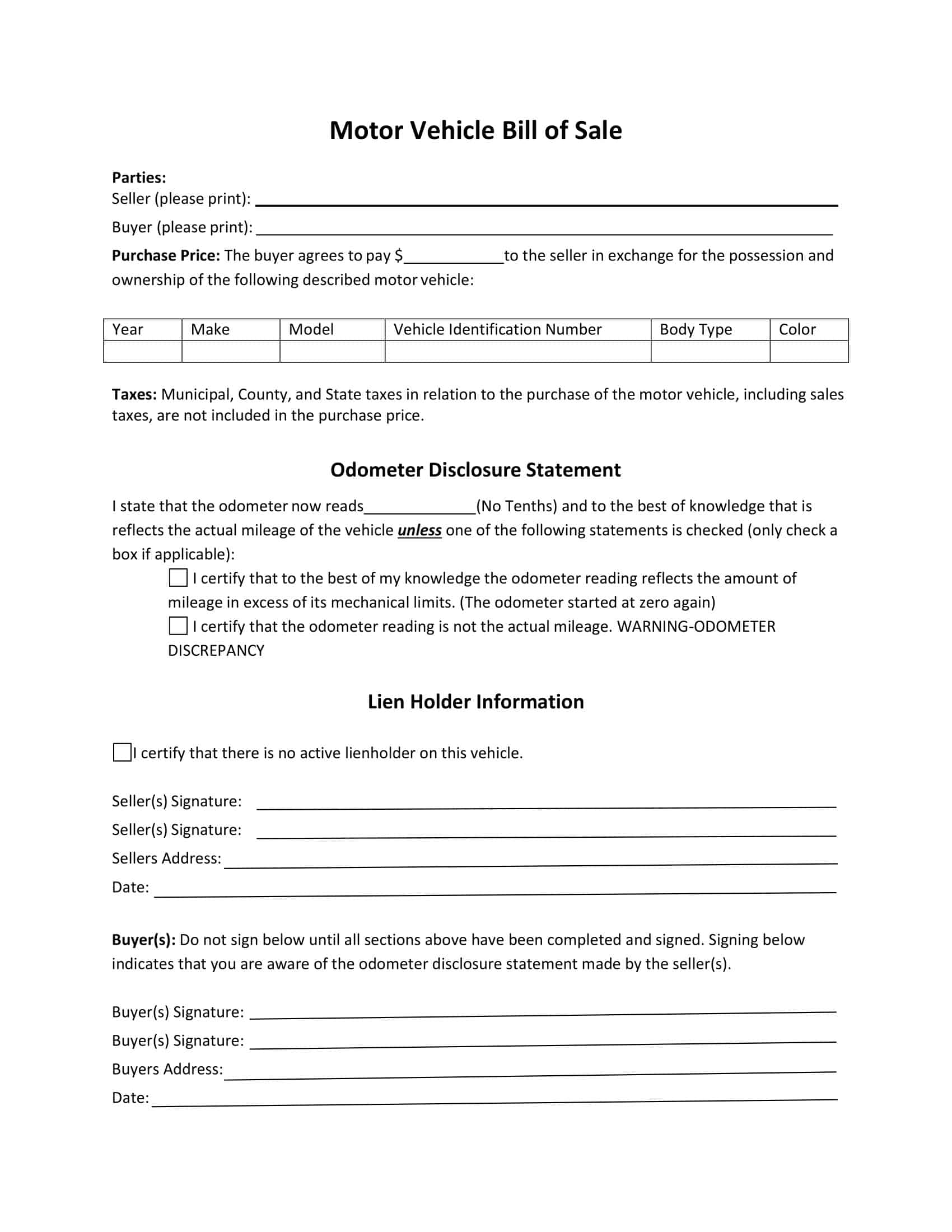 Free Motorcycle Bill of Sale Word Free Motorcycle Bill of Sale Word