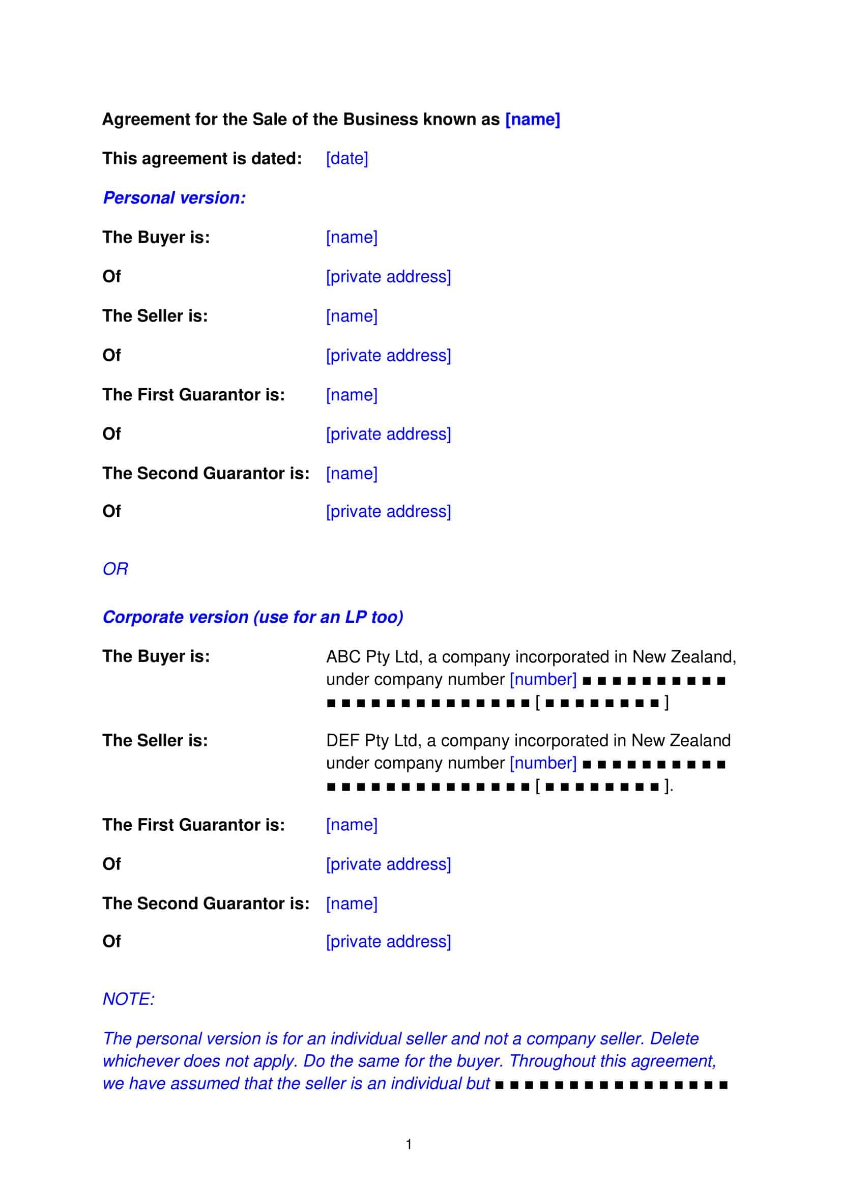 Free PDF Business Purchase Agreement Free PDF Business Purchase Agreement