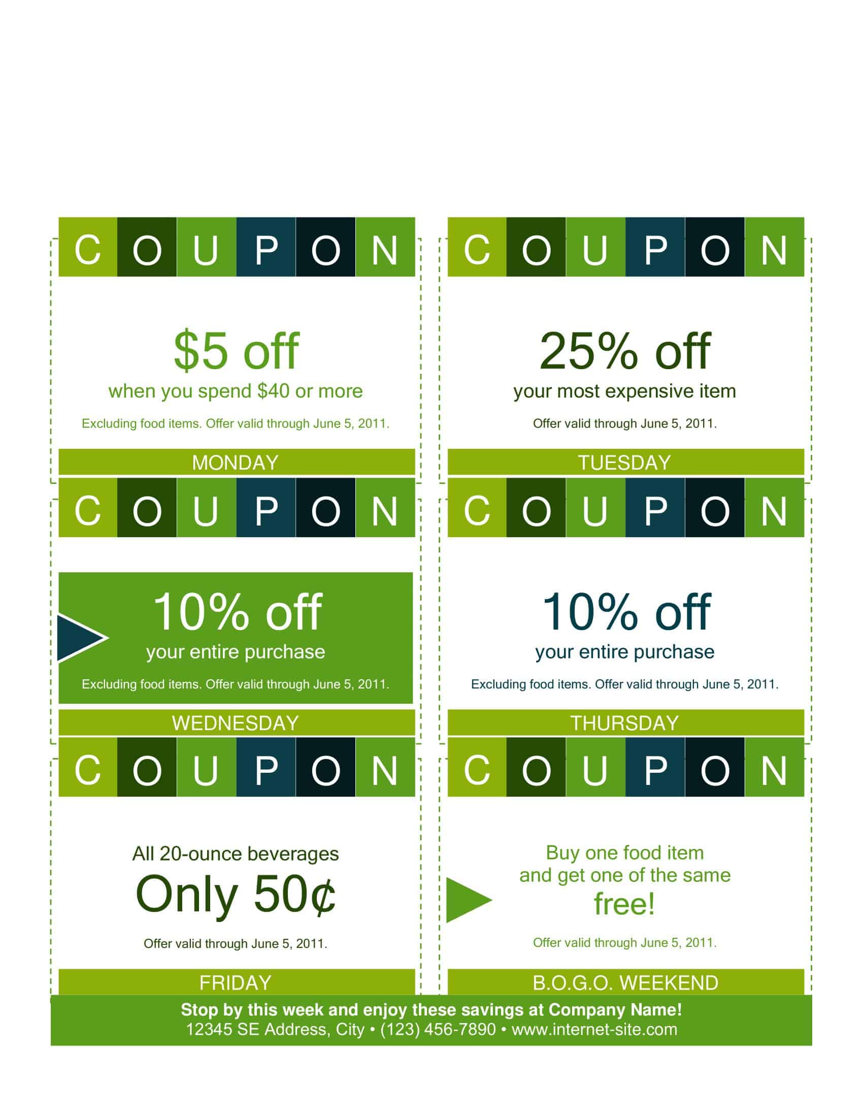 Free Printable Coupon Templates [Word, PDF]