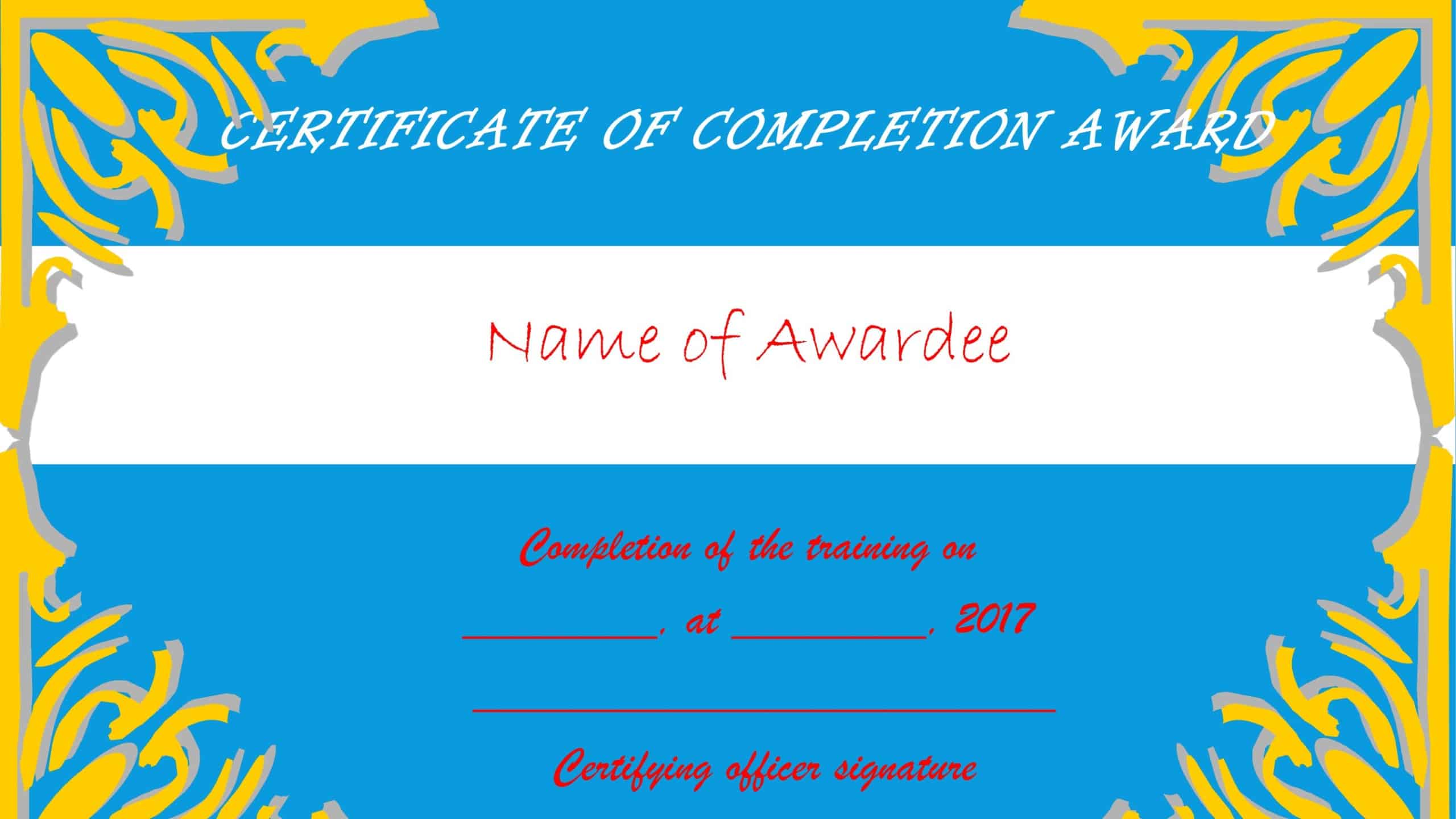 Free PDF Sample Certificate of Completion Free PDF Sample Certificate of Completion