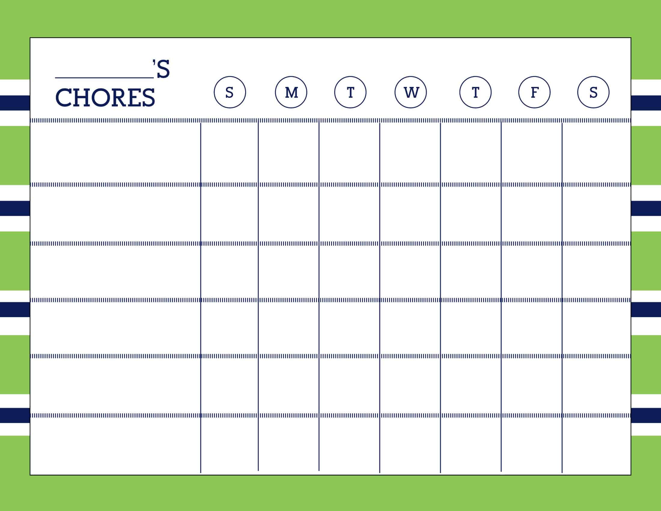 Free Printable Chore Chart for Kids Free Printable Chore Chart for Kids