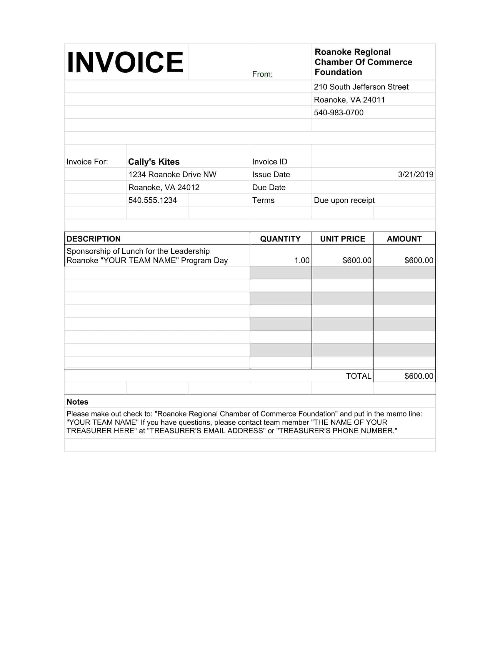 Free Printable Invoice Templates PUNMCW