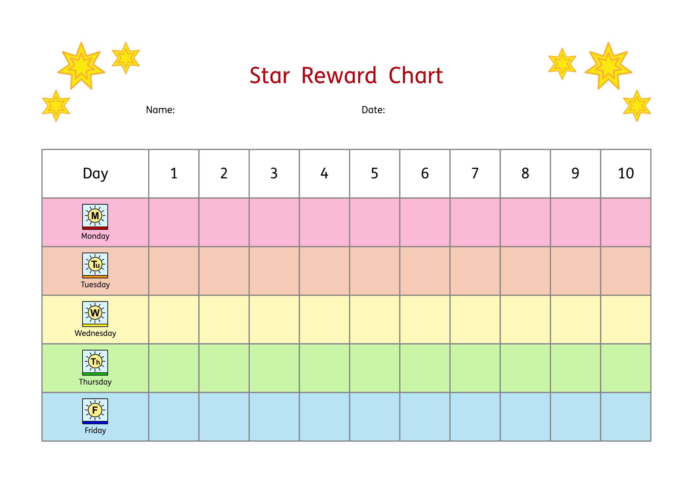 Free Printable Reward Chart Templates [Word, PDF] Teachers