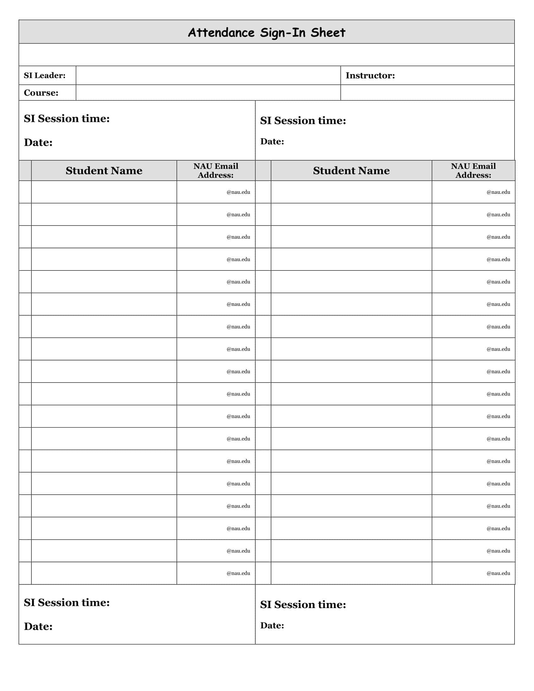 Fillable Attendance Sheet Template Printable Fillable Attendance Sheet Template Printable