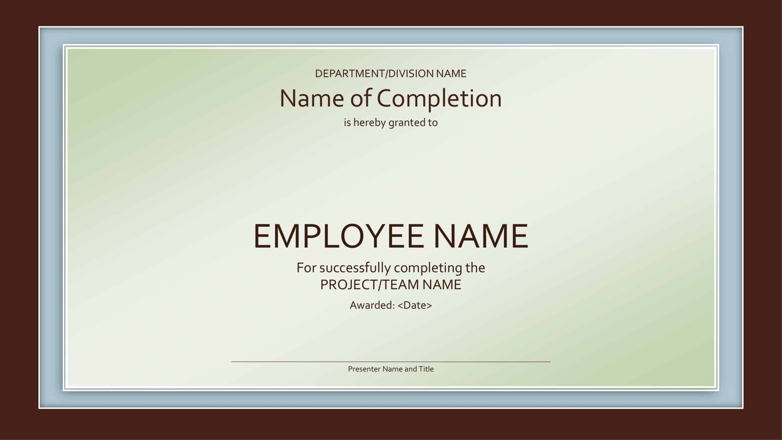 Free Sample Blank Certificate of Completion Free Sample Blank Certificate of Completion