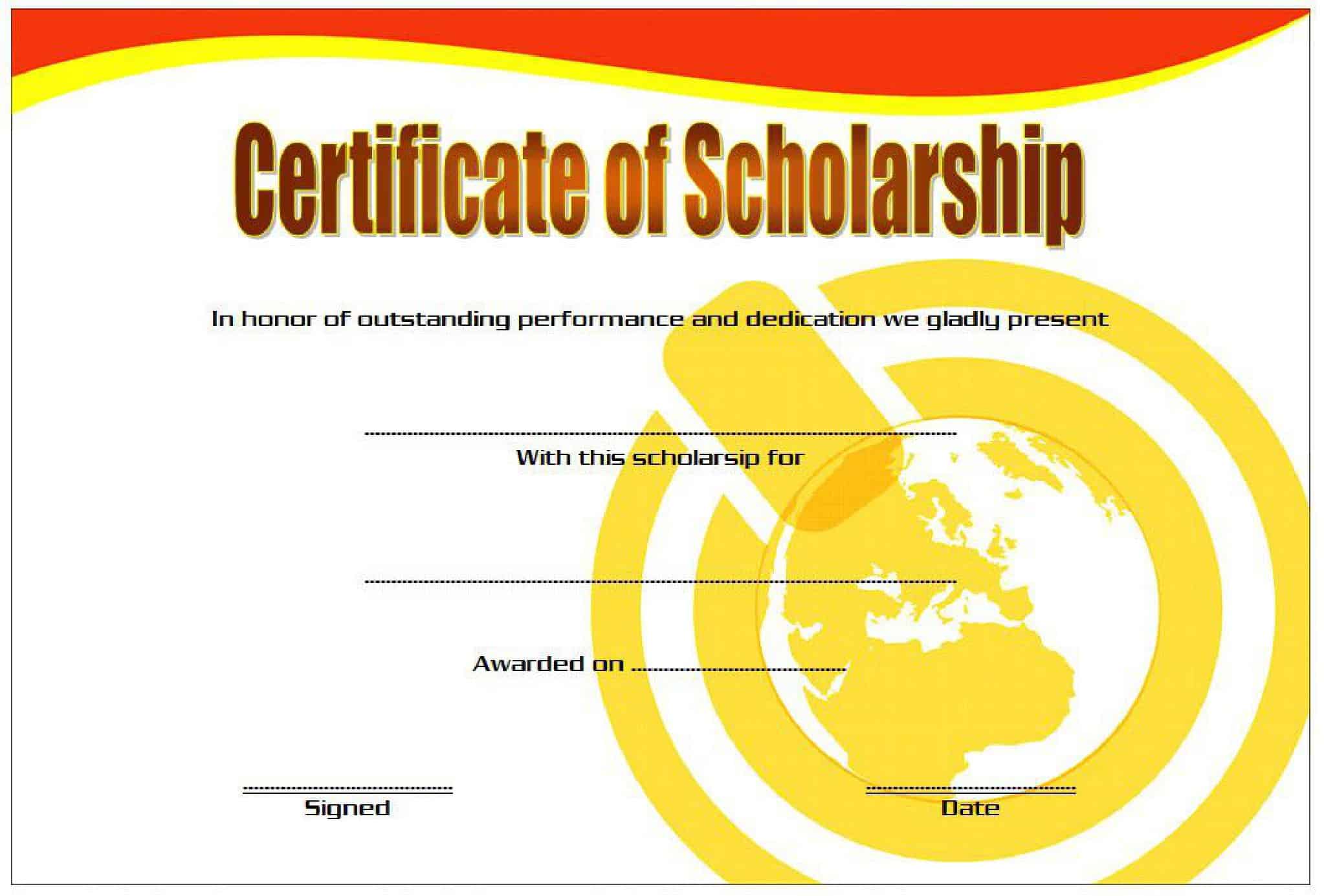 Free Sample Scholarship Certificate in Word Free Sample Scholarship Certificate in Word