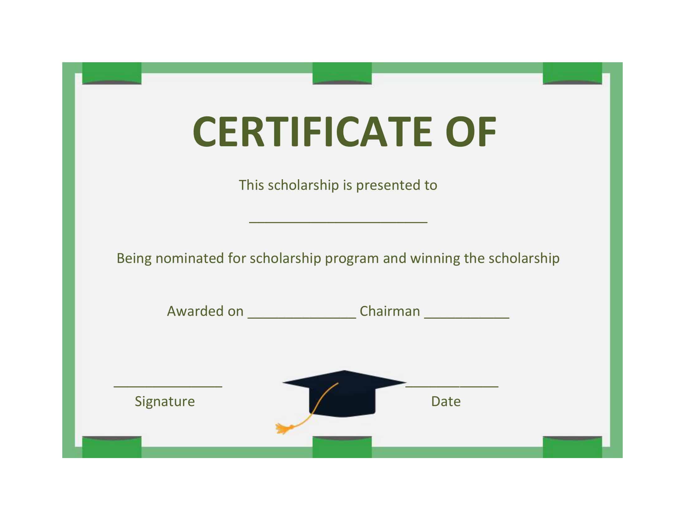 Free Scholarship Certificate PDF Free Scholarship Certificate PDF