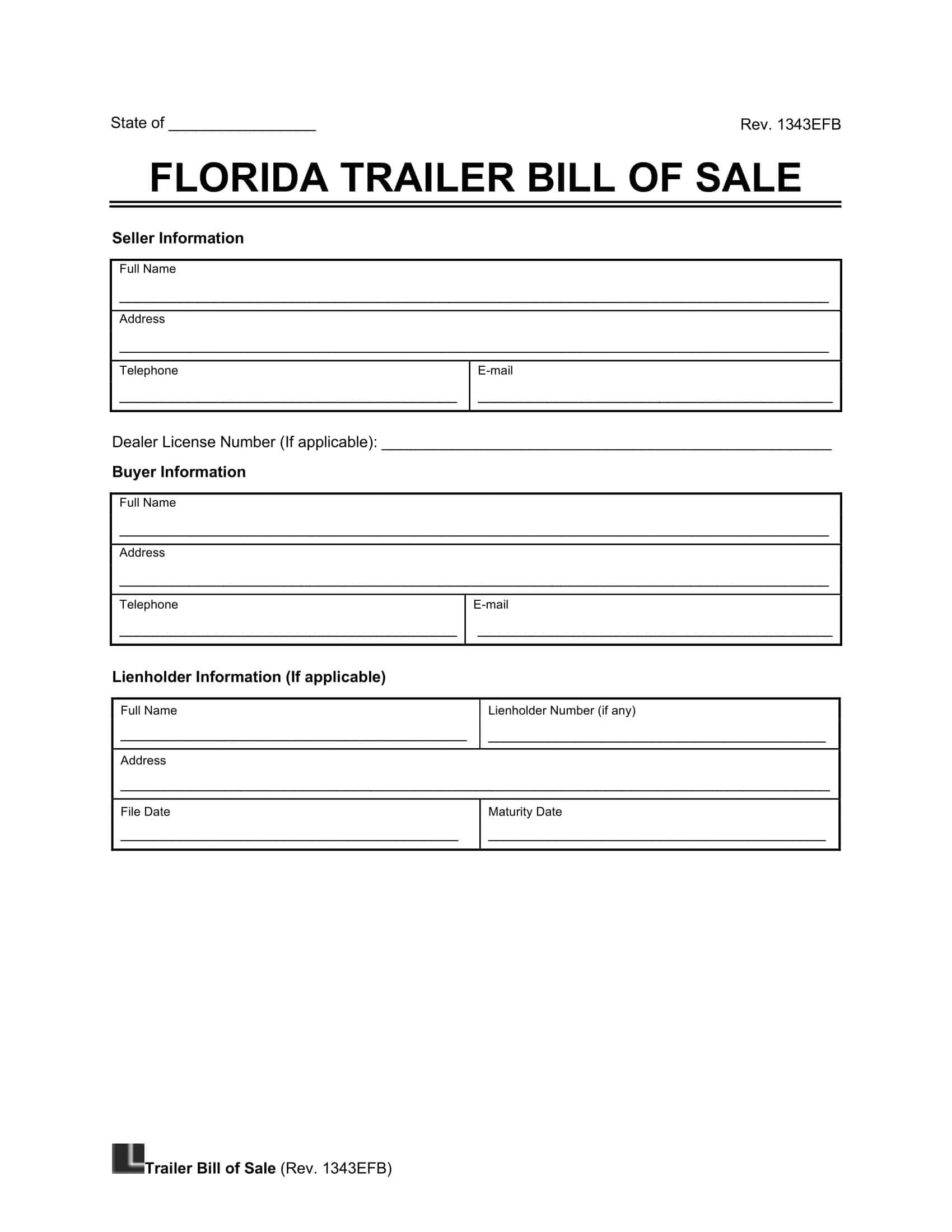 Free Trailer Bill of Sale Free Trailer Bill of Sale