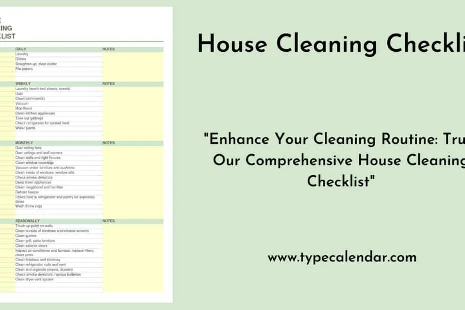 House Cleaning Checklist