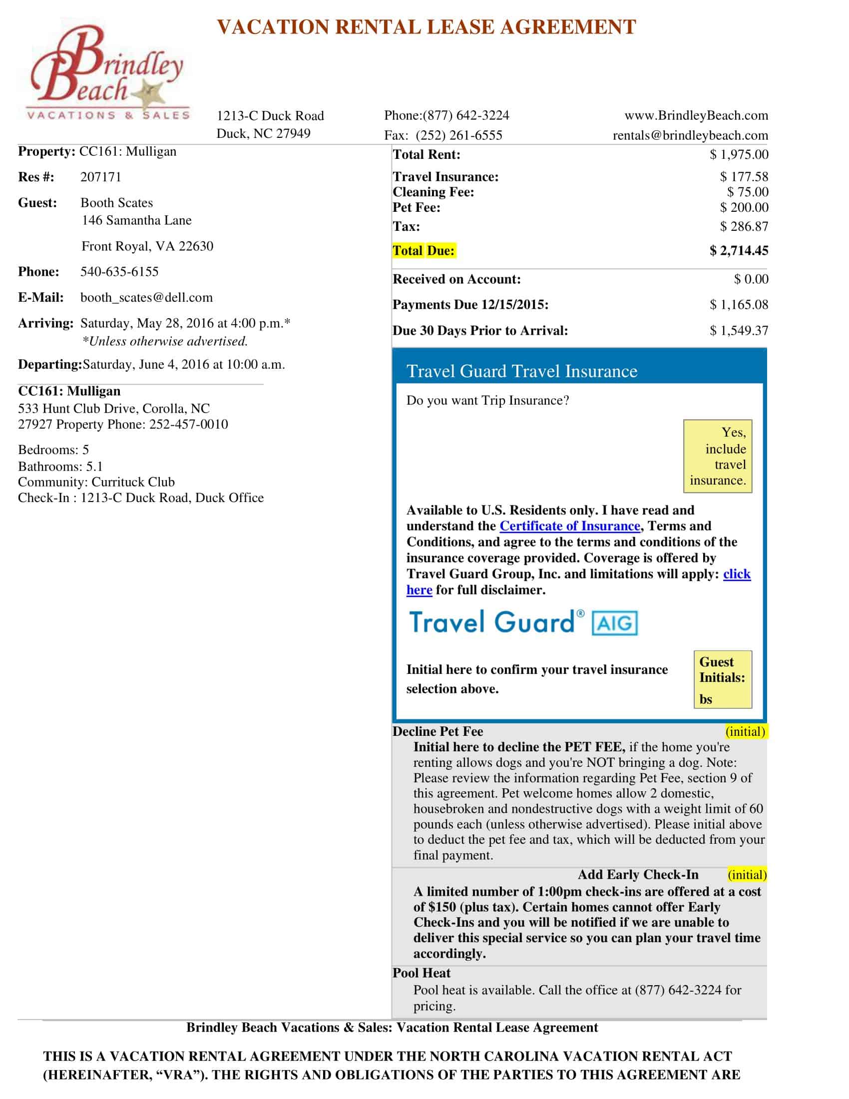 Interactive Vacation Rental Agreement Template Interactive Vacation Rental Agreement Template