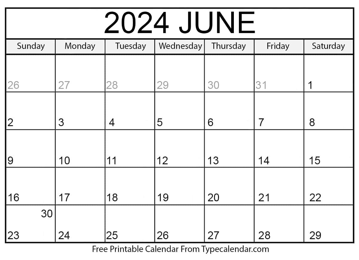 Free Printable June 2024 Calendars - Download