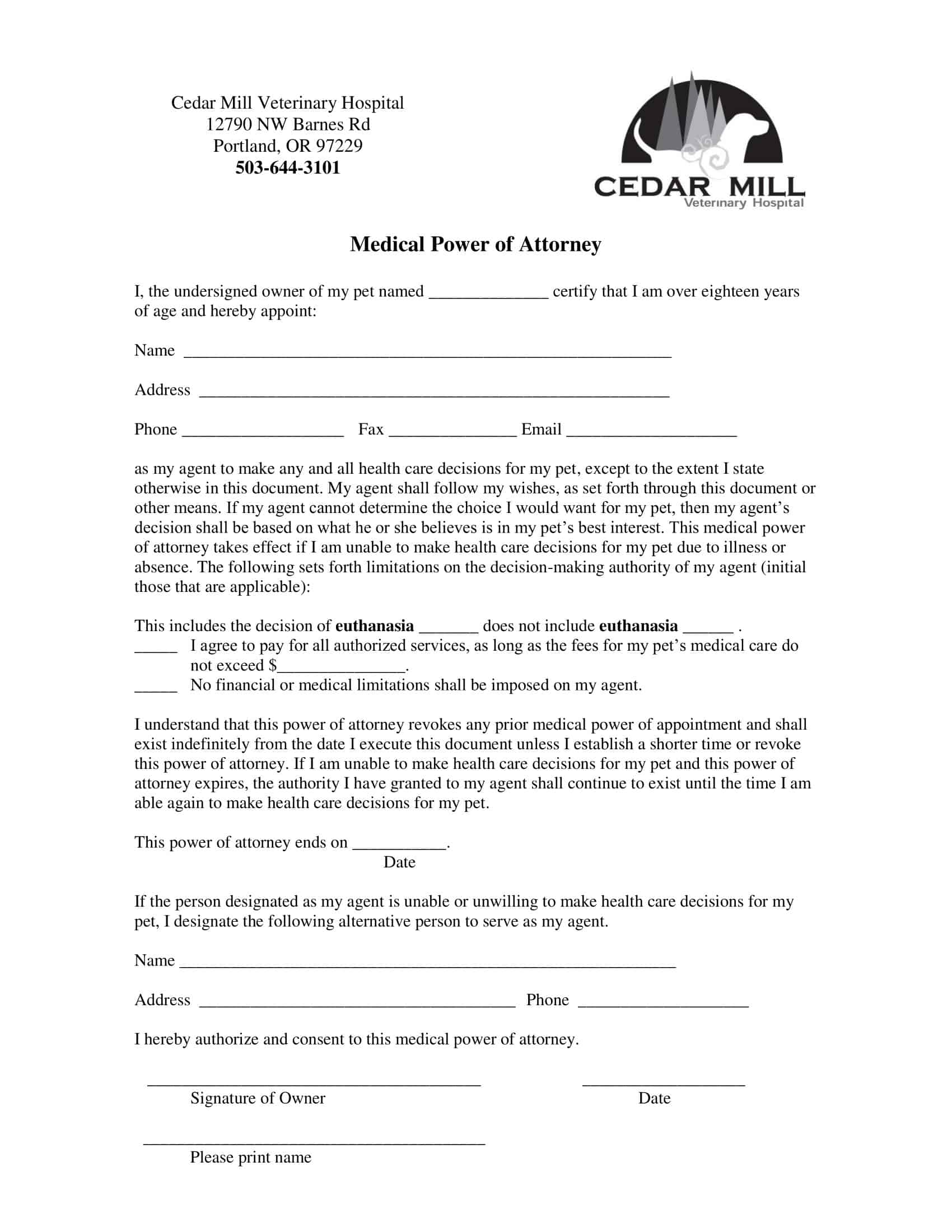 Legally Binding Medical Power of Attorney Template Legally Binding Medical Power of Attorney Template