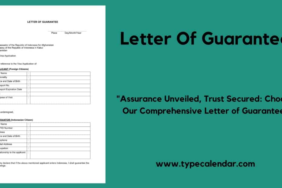 Letter Of Guarantee
