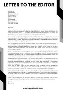 Free Printable Letter To The Editor Templates [PDF, Word]