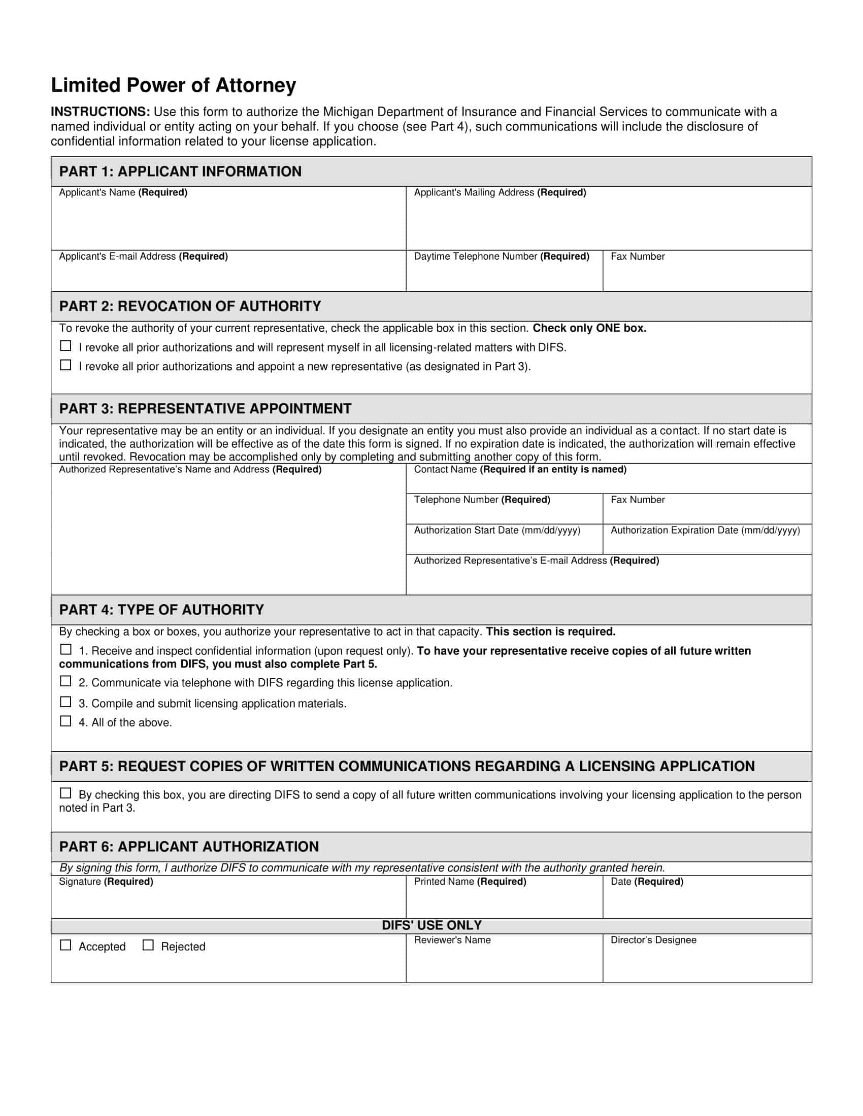 Limited Power of Attorney Word Document Fillable Limited Power of Attorney Word Document Fillable