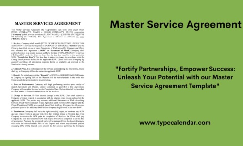 Free Printable Master Service Agreement Templates [PDF, Word] MSA Construction