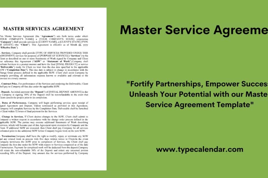Master Service Agreement