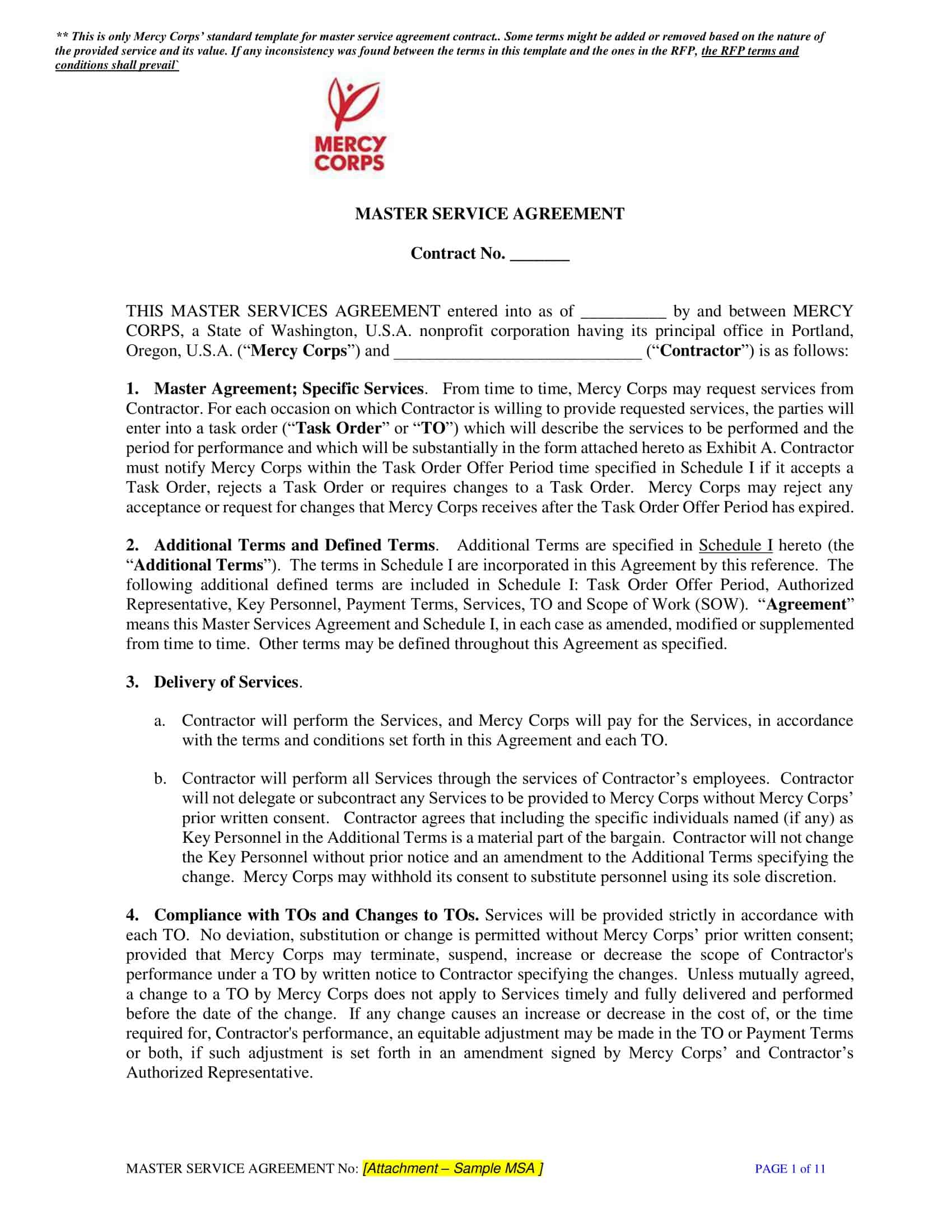 Master Services Agreement PDF Free Download Master Services Agreement PDF Free Download