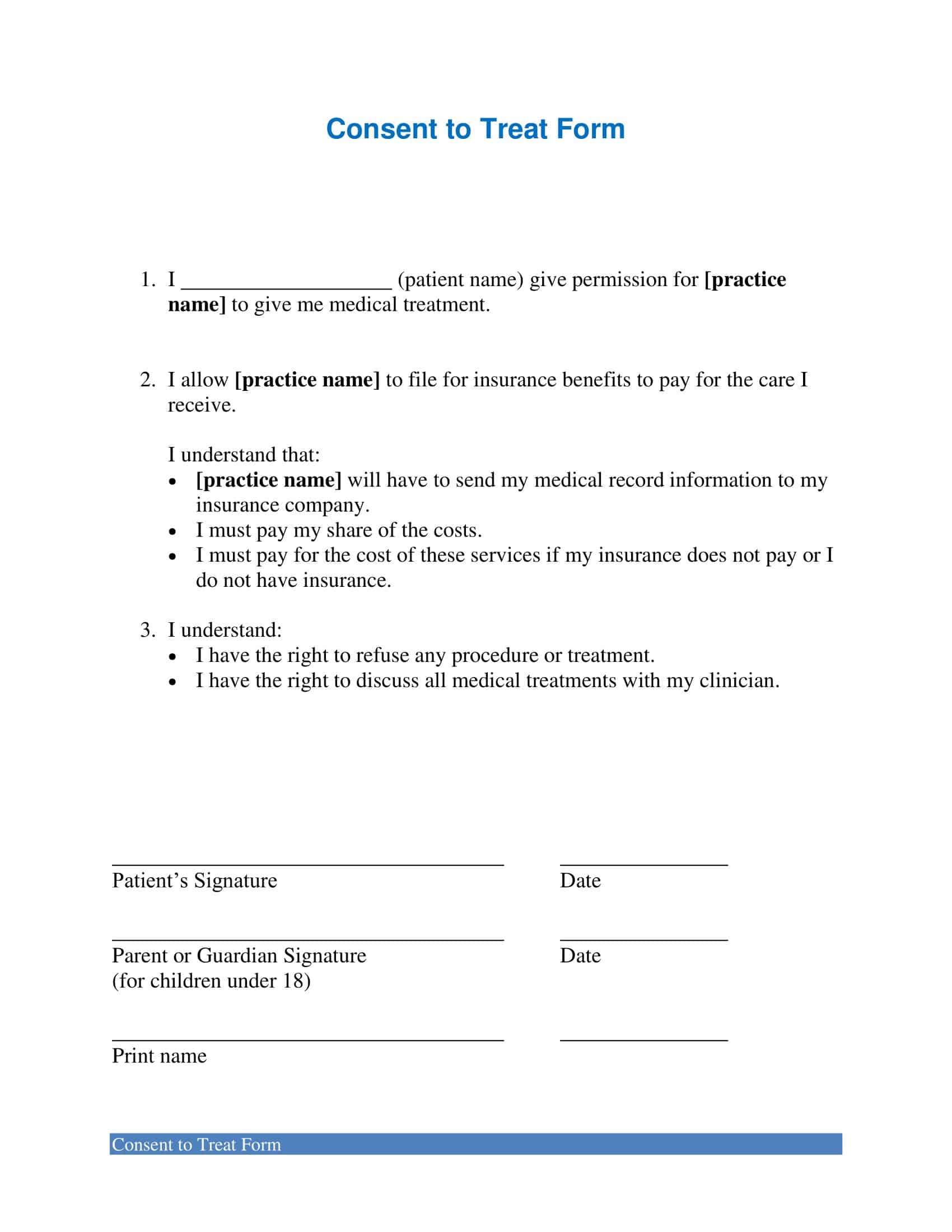 Medical Consent Form for Child Travel Medical Consent Form for Child Travel