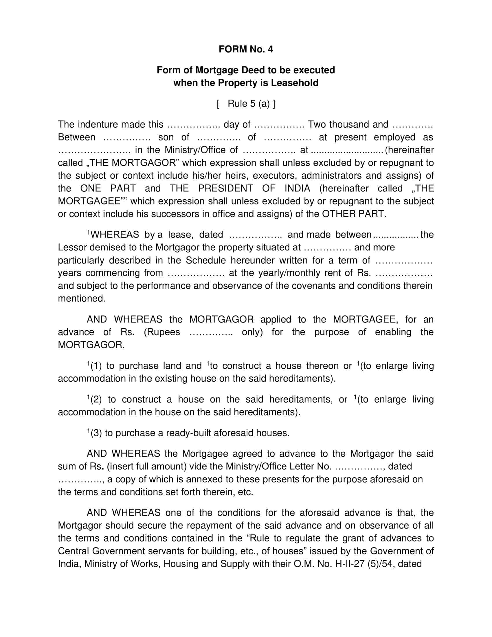 Mortgage Deed Word Free Mortgage Deed Word Free