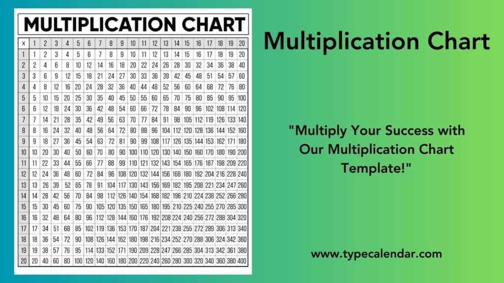 Free Printable Multiplication Chart Templates [PDF] Blank Example