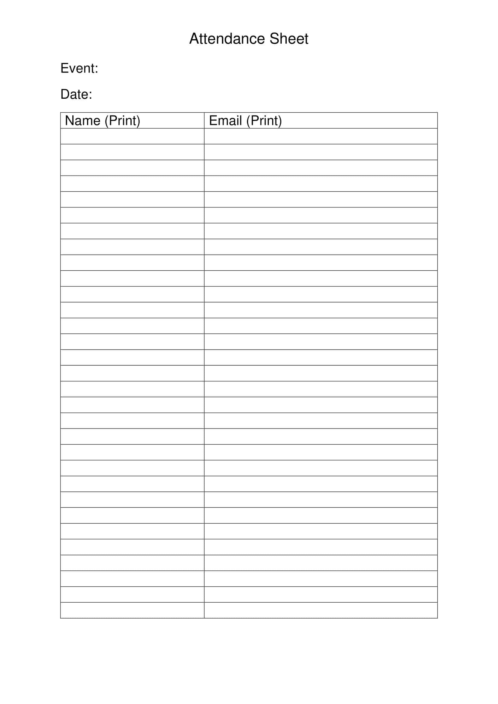 School Attendance Sheet Printable School Attendance Sheet Printable